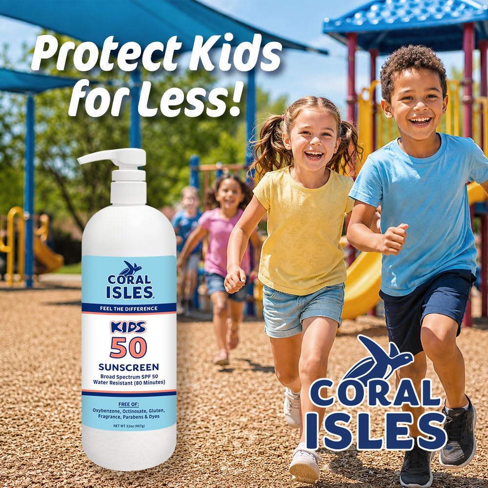 Coral Isles by Rocky Mountain Sunscreen | SPF 30 Lotion | Broad Spectrum UVA/UVB Protection | Hawaii Reef-Safe Act Compliant | Oxybenzone & Octinoxate Free | Water Resistant 80 Min. | 32 Fl Oz