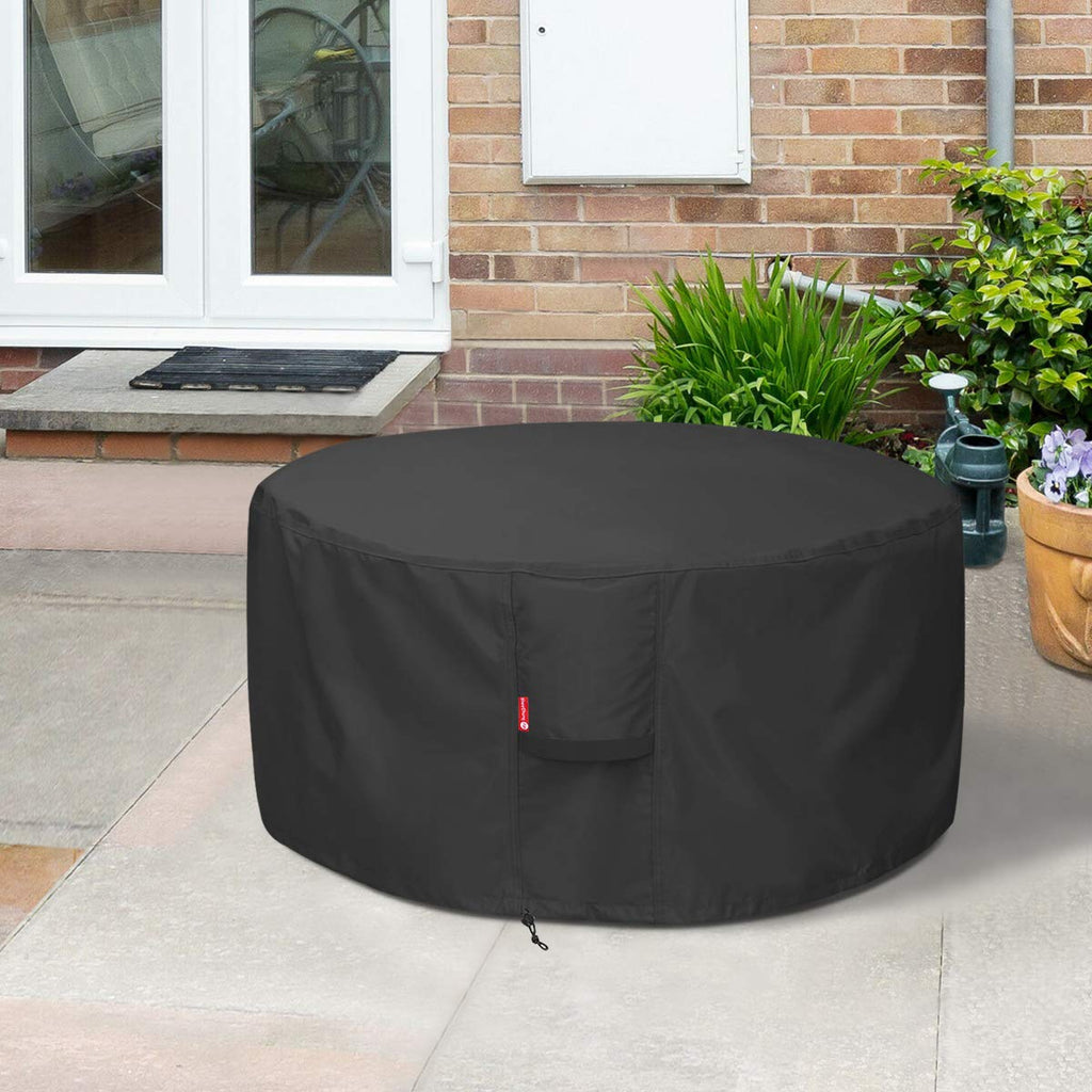 SheeChung Fire Pit Cover for Solo Stove Bonfire Outdoor Smokeless Firepit-Small Round Waterproof 600D Polyester Shelter,Air Vent,Anti-UV&Tear Resistant-Fits for 16”-22” Gas Fire Pit Table (22"Dx16"H)
