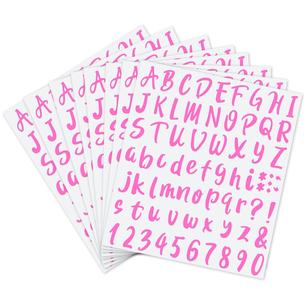 Outus 576 Pieces 8 Sheets Letters Stickers Self Adhesive Vinyl Letter for Graduation Cap Alphabet Number Stickers Mailbox Numbers Sticker, Decals for Classroom Decor Sign Door(Black,1 Inch)