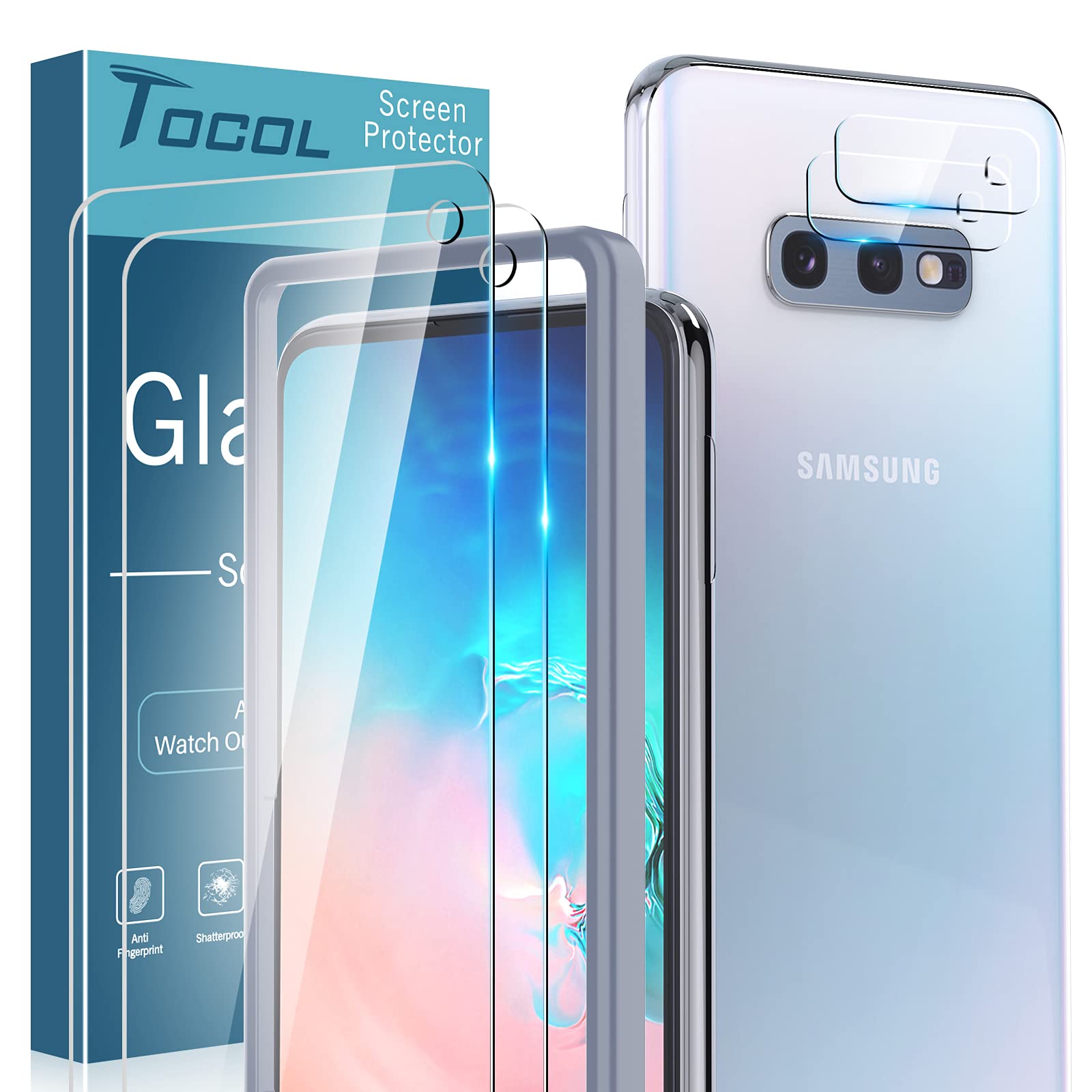 TOCOL [3 Pack] Compatible for Google Pixel 6 5G 6.4'' Tempered Glass Screen Protector & Glass Camera Lens Protector, Case Friendly, Anti-Scratch [Alignment Tool] [Fingerprint Unlock]