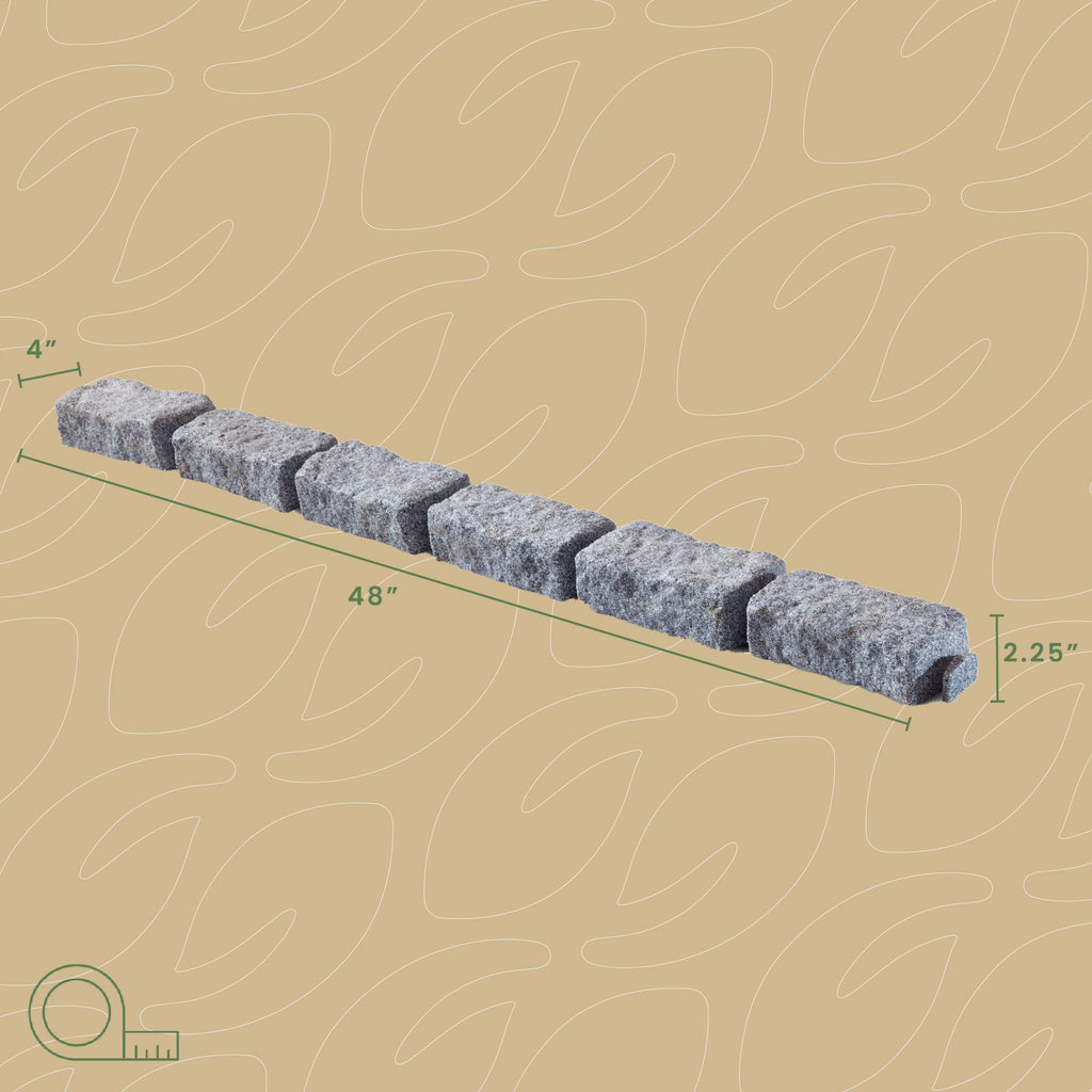 Beuta Landscape Edging | Garden Edging Border | Faux Stone Bricks for Lawn edging, Flower beds, Pathways & Yard Edging– 1 Pack | Each Section Has 6 Bricks 48"L x 4"W x 2.25"H | 3 Spikes |Cobblestone