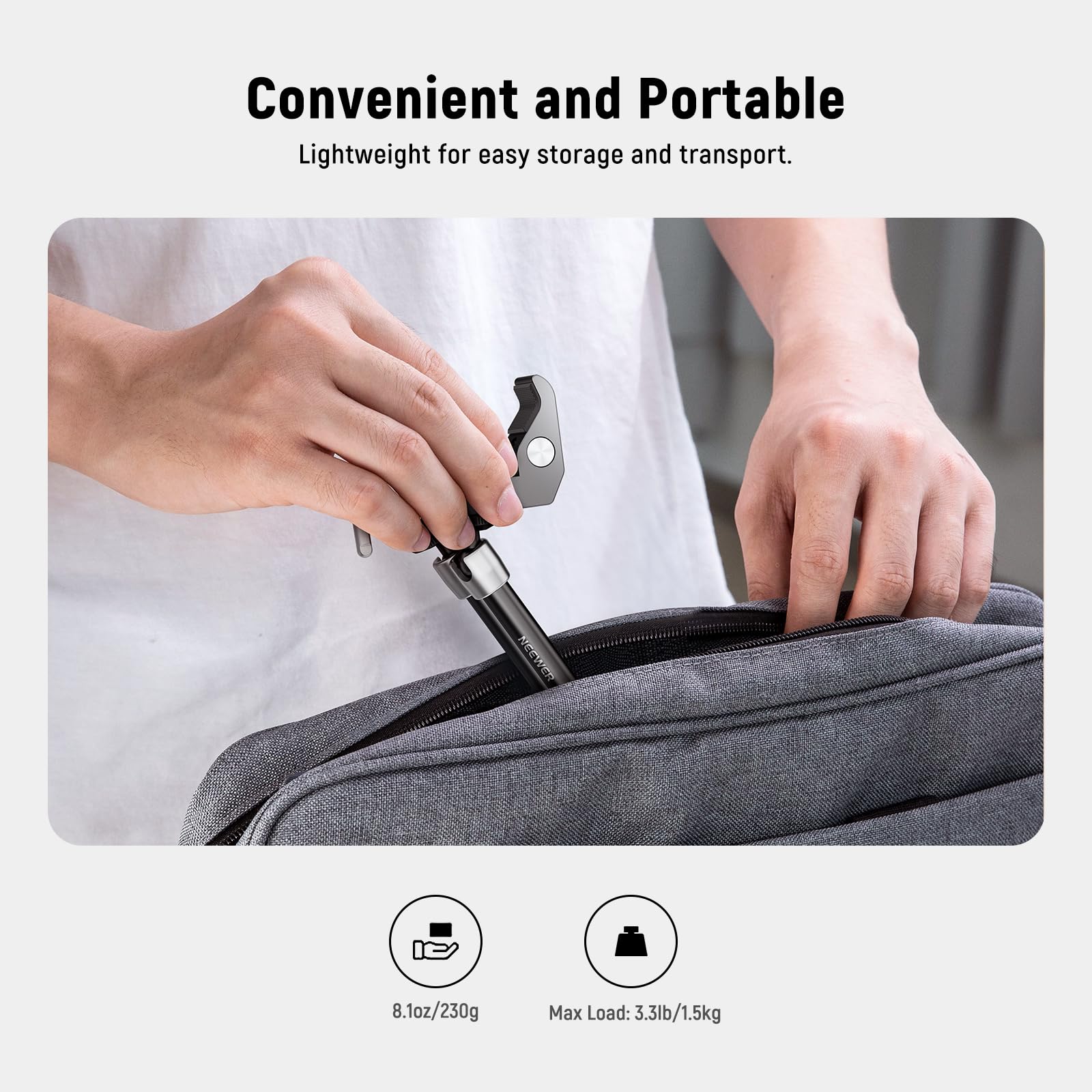 NEEWER 5.9"/15cm Adjustable Friction Magic Arm with 1/4" Screw on Both Ends, Compatible with SmallRig Cage, Flash/LED Light/Microphone/Monitor/SuperClip, Max Load 4.4lb/2kg, ST15