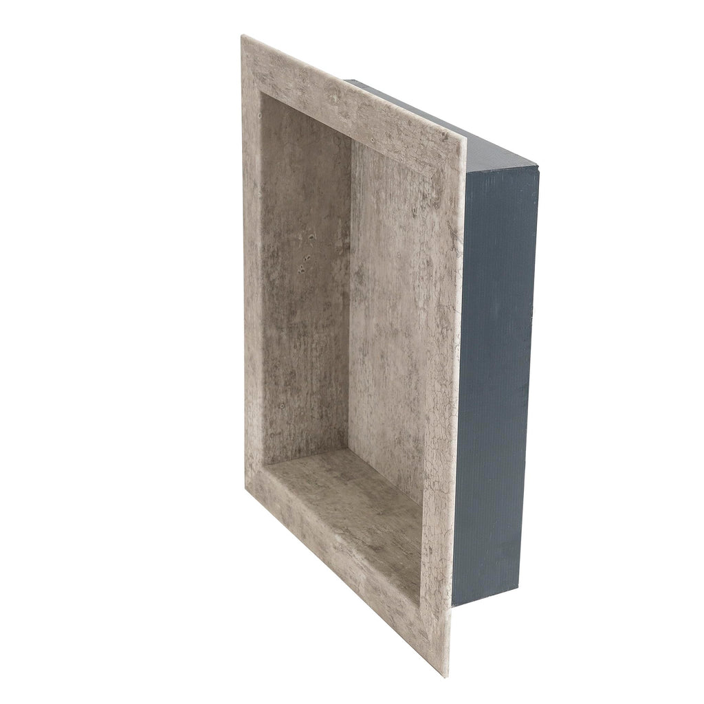 Palisade 17.5 in x 15.5 in Vinyl Shower Niche Ashen Slate | Waterproof Shower Insert