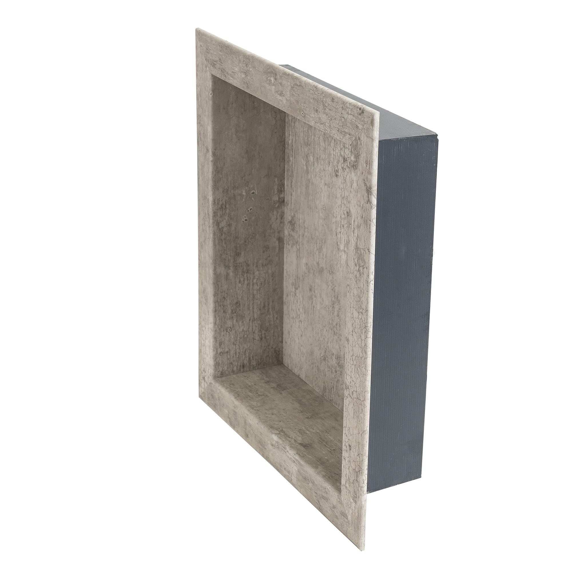 Palisade 17.5 in x 15.5 in Vinyl Shower Niche Ashen Slate | Waterproof Shower Insert