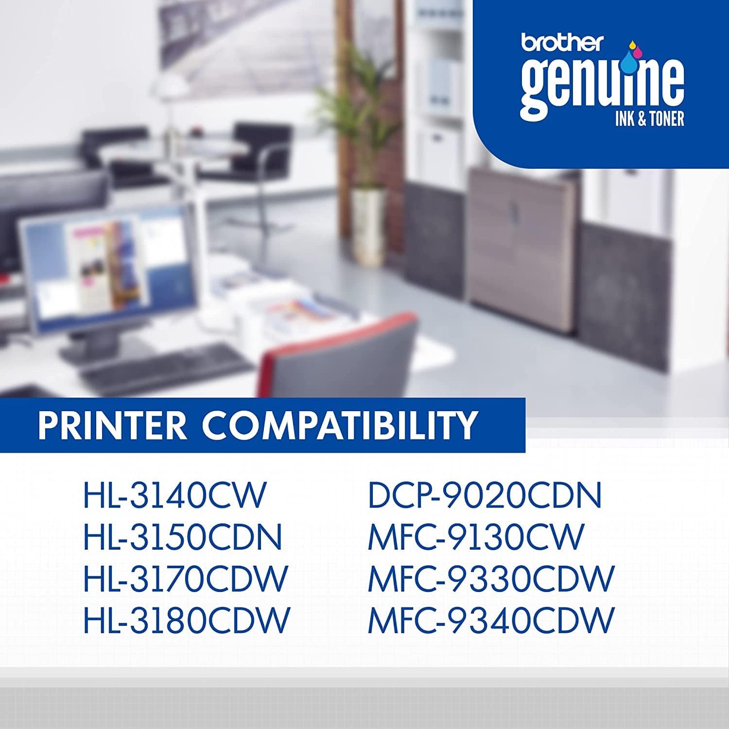 Brother Genuine TN221BK, TN221C, TN221M, TN221Y 4-Color Toner Cartridge Set, Black Cyan Magenta & Yellow, TN221