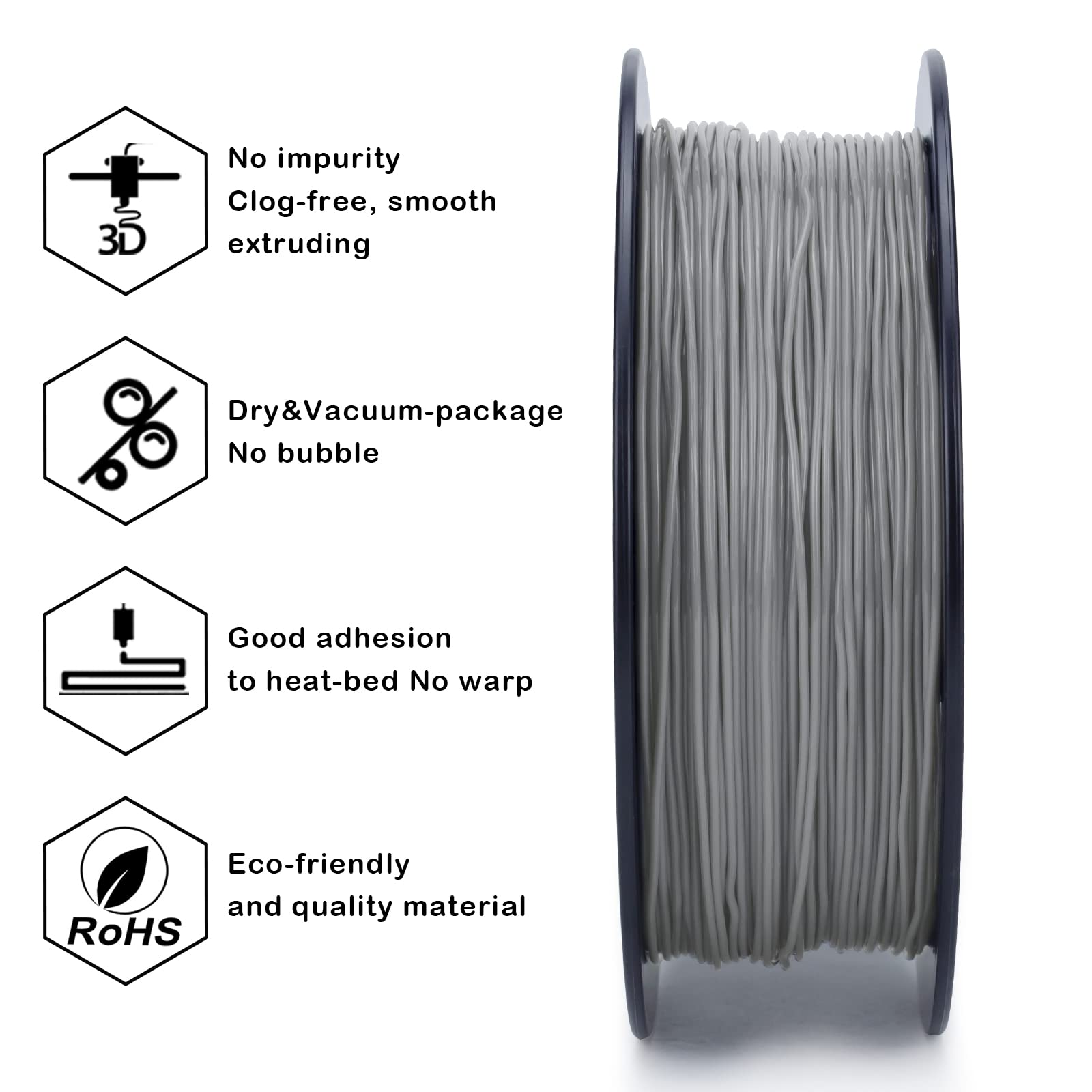 ZIRO TPU Filament 1.75mm 3D Printer Filament, Shore 95A Hardness TPU, Flexible Soft Material, 0.8KG/1.8lbs Spool, Fit Most FDM 3D Printers, Black