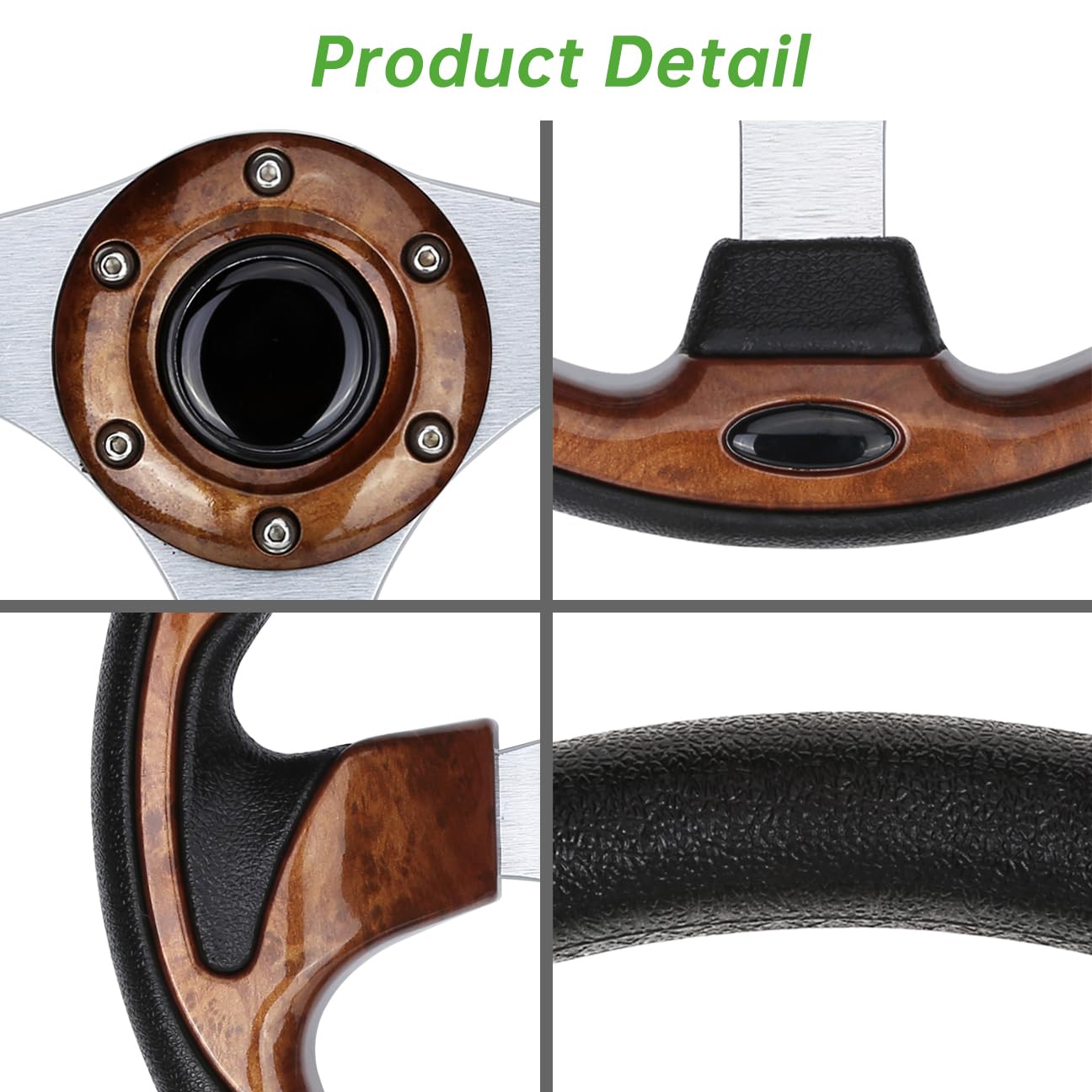 10L0L Golf Cart Steering Wheel, 13' Universal Fit for EZGO TXT/RXV, Club Car DS/Precedent, Yamaha G2-G29 (Carbon Black)