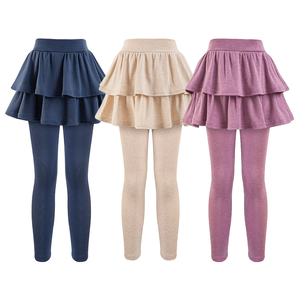 Girls School Uniform Pants Leggings with Skirts Stretch Warm Jegging 4-12 Years