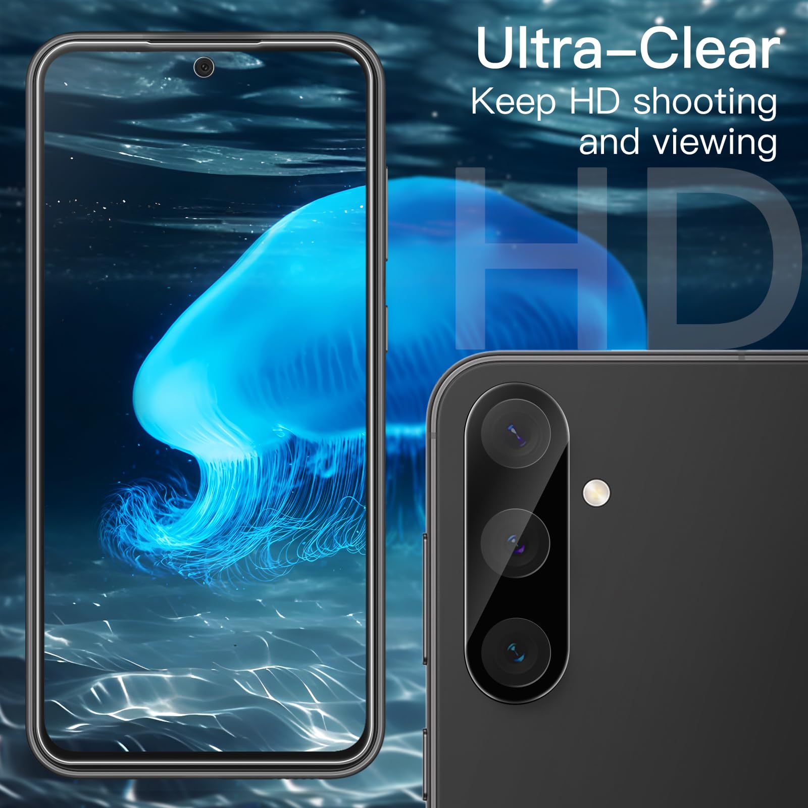JETech Screen Protector for Samsung Galaxy S20 FE 6.5-Inch with Camera Lens Protector, Tempered Glass Film, Fingerprint ID Compatible, HD Clear, 2-Pack Each