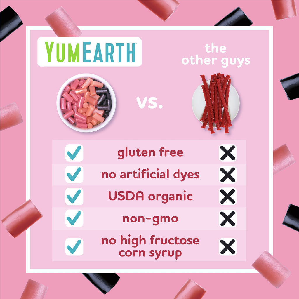 YumEarth Organic Gluten Free Licorice Snack Packs - Allergy Friendly, Gluten Free, Non-GMO, Vegan, No Artificial Dyes - 5 Ounce (Pack of 6) (Black)
