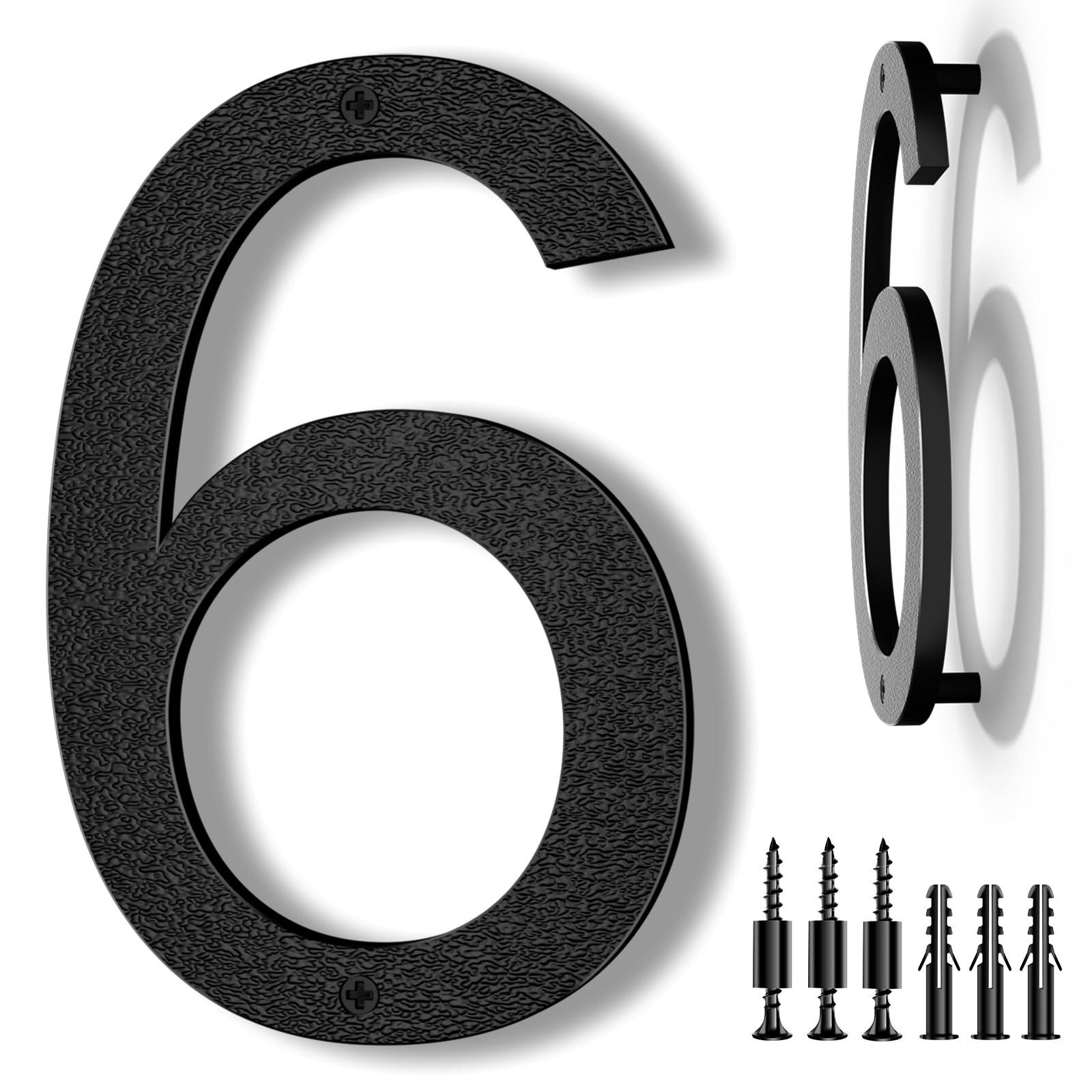 8 Inch Black Floating Arrow Signs, Modern Outdoor Plastic Directional Signs for Wall Yard Street