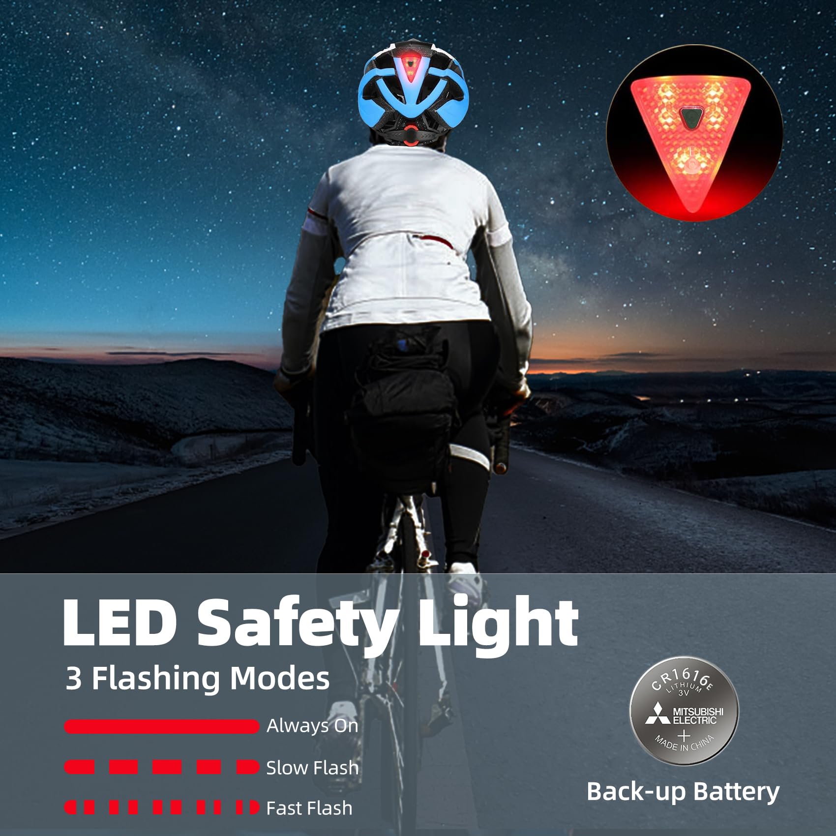 Bike Helmet, Basecamp Bicycle Helmet with Rear Light & Detachable Magnetic Goggles Lightweight Cycling Helmet Adjustable for Adult Men Women Mountain & Road (BC-069)