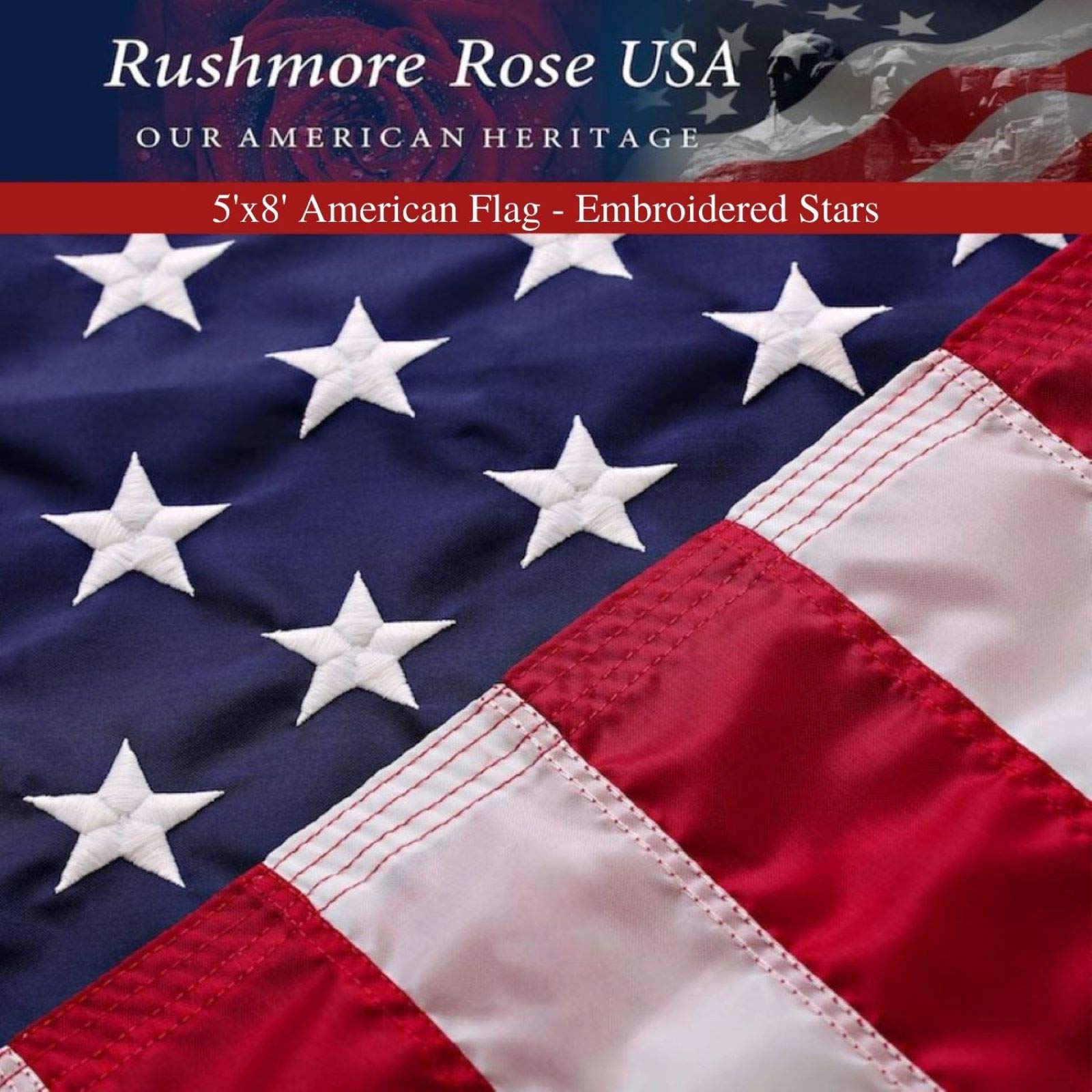 2X3 American Flag for Outside | American Flag Made in USA Heavy Duty American Flags for Outside 2X3 with Embroidered Stars and Sewn Stripes - All Weather US