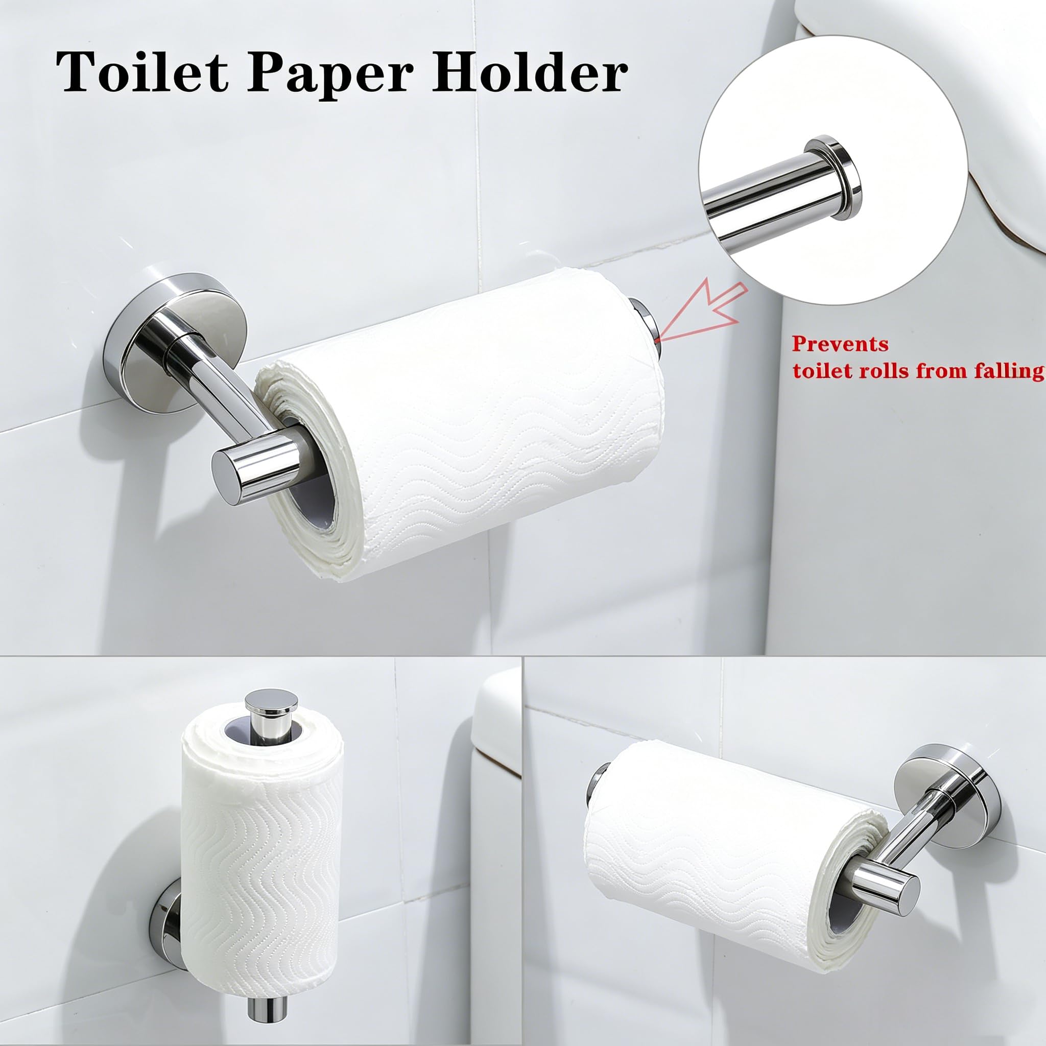 Brushed Gold Bathroom Hardware Accessories Set 5 Piece, Stainless Steel Bath Towel Bar Set 24 Inch,Toilet Paper Holder,Towel Ring Holder,Towel Rack Set,Gold Bathroom Accessories Kit