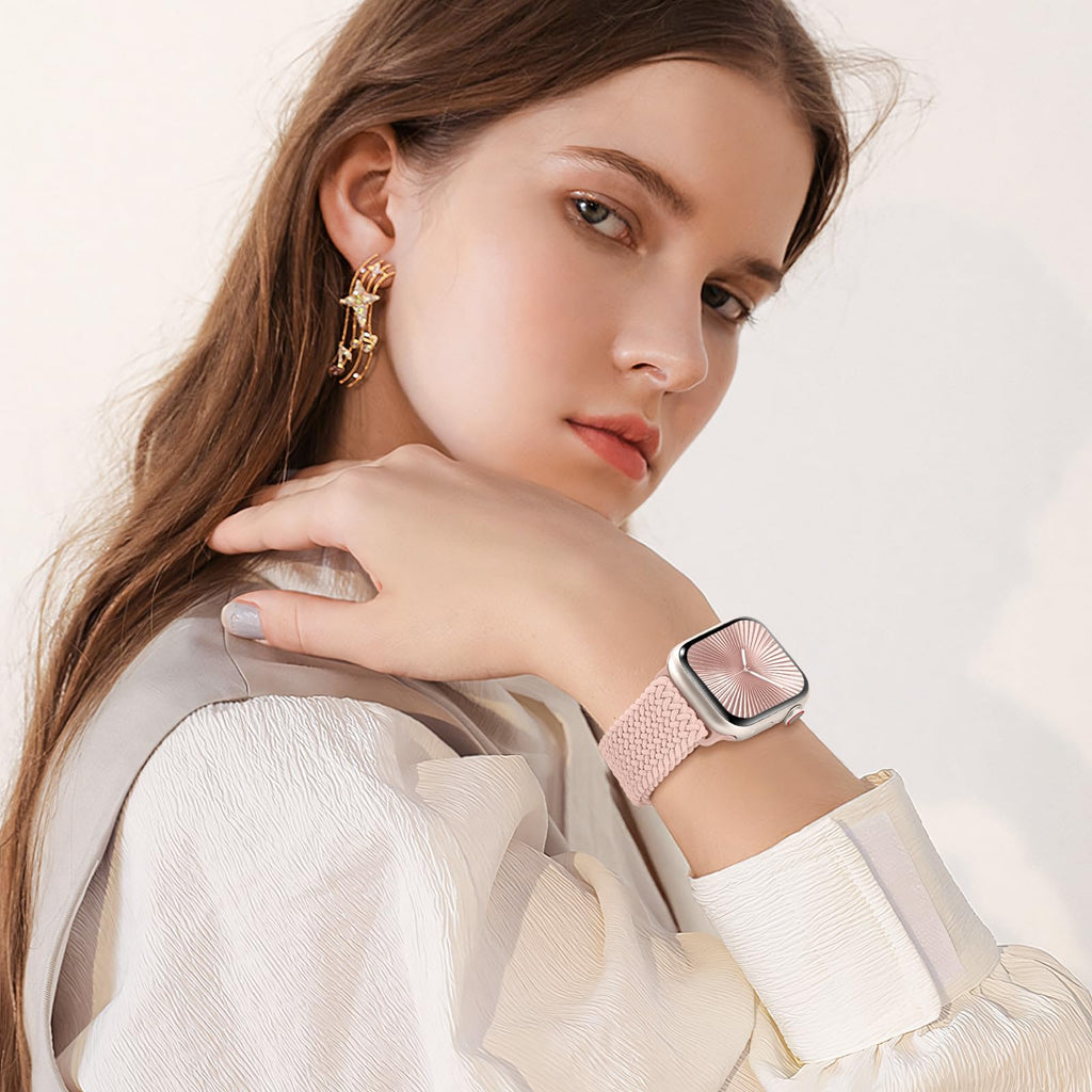 Braided Stretchy Bands with Magnetic Clasp Compatible for Apple Watch Band 38mm 40mm 41mm 42mm 44mm 45mm 46mm 49mm Women Men, Nylon Sport Solo Loop for iWatch Series 11 10 9 8 7 6 5 4 3 Ultra 3 2 1 SE