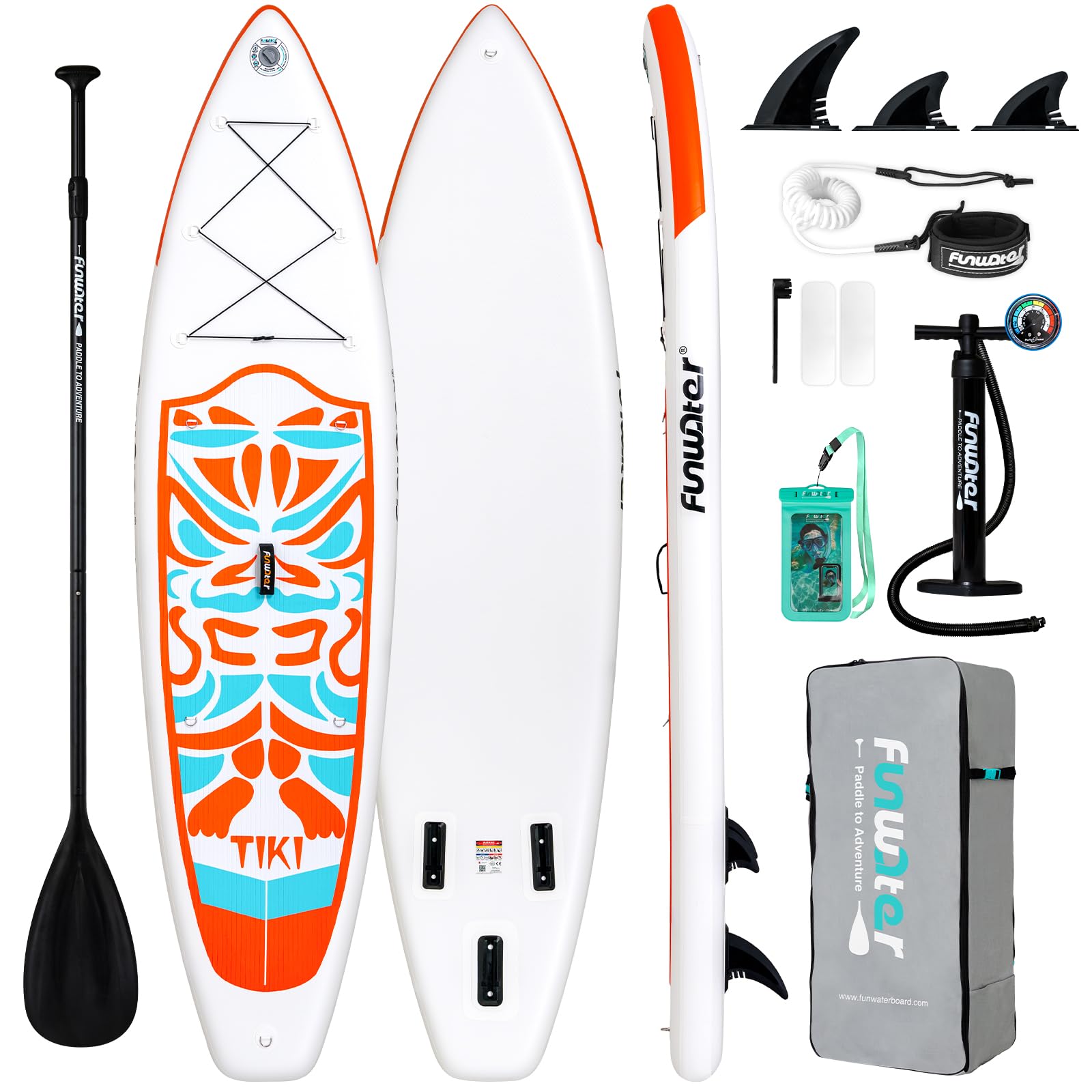 FunWater Inflatable Ultra-Light Stand Up Paddle Board for All Skill Levels with Premium SUP Paddleboard Accessories,Non-Slip Comfort Deck for Youth & Adults