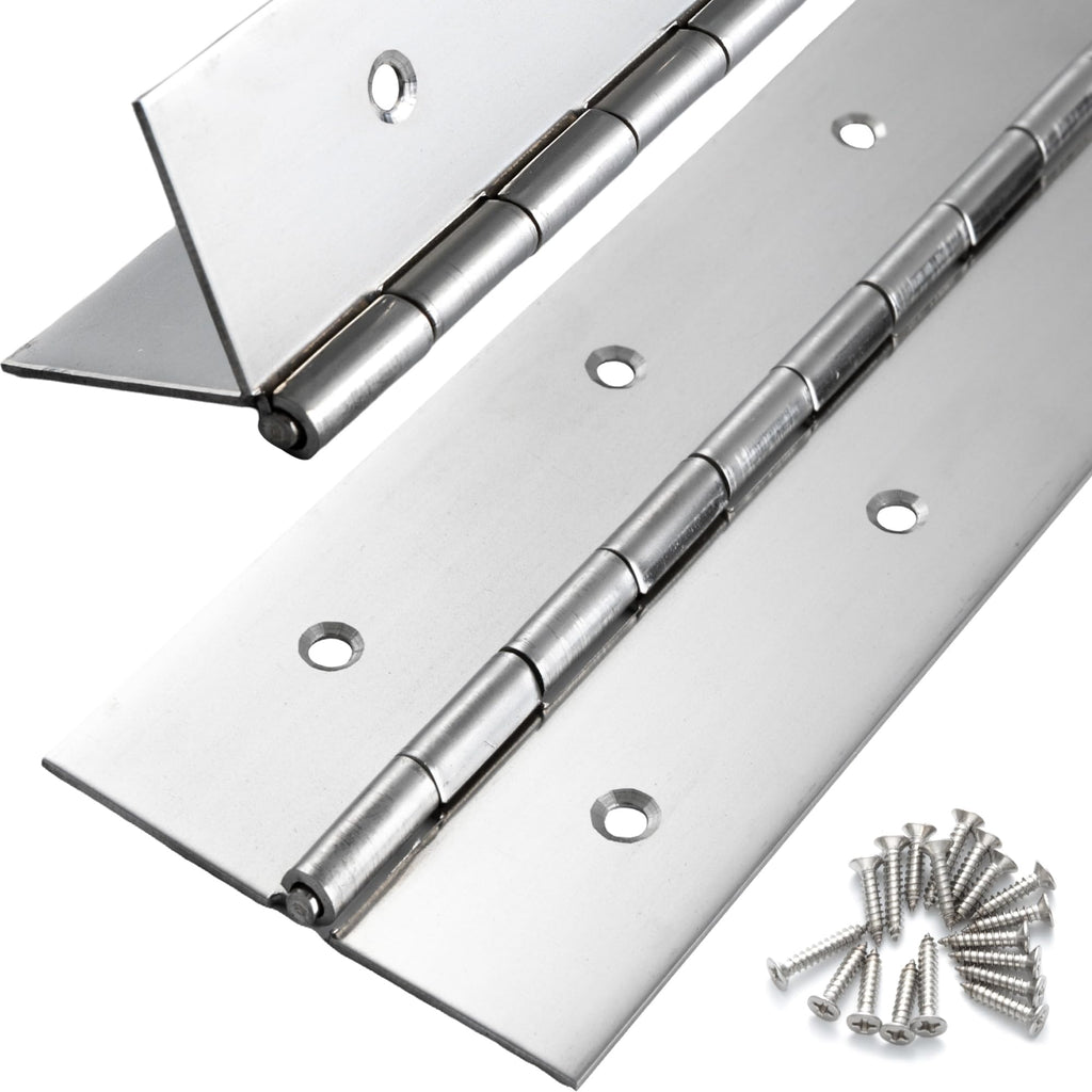 2 Pcs Heavy Duty Piano Hinge 8 Inch x 3 Inch Width, True 0.060'' Thick Stainless Steel Piano Hinge for Heavy Duty Cabinet, Door, Toolbox, Wooden Box, Metal Plate, Furniture, Industrial Project