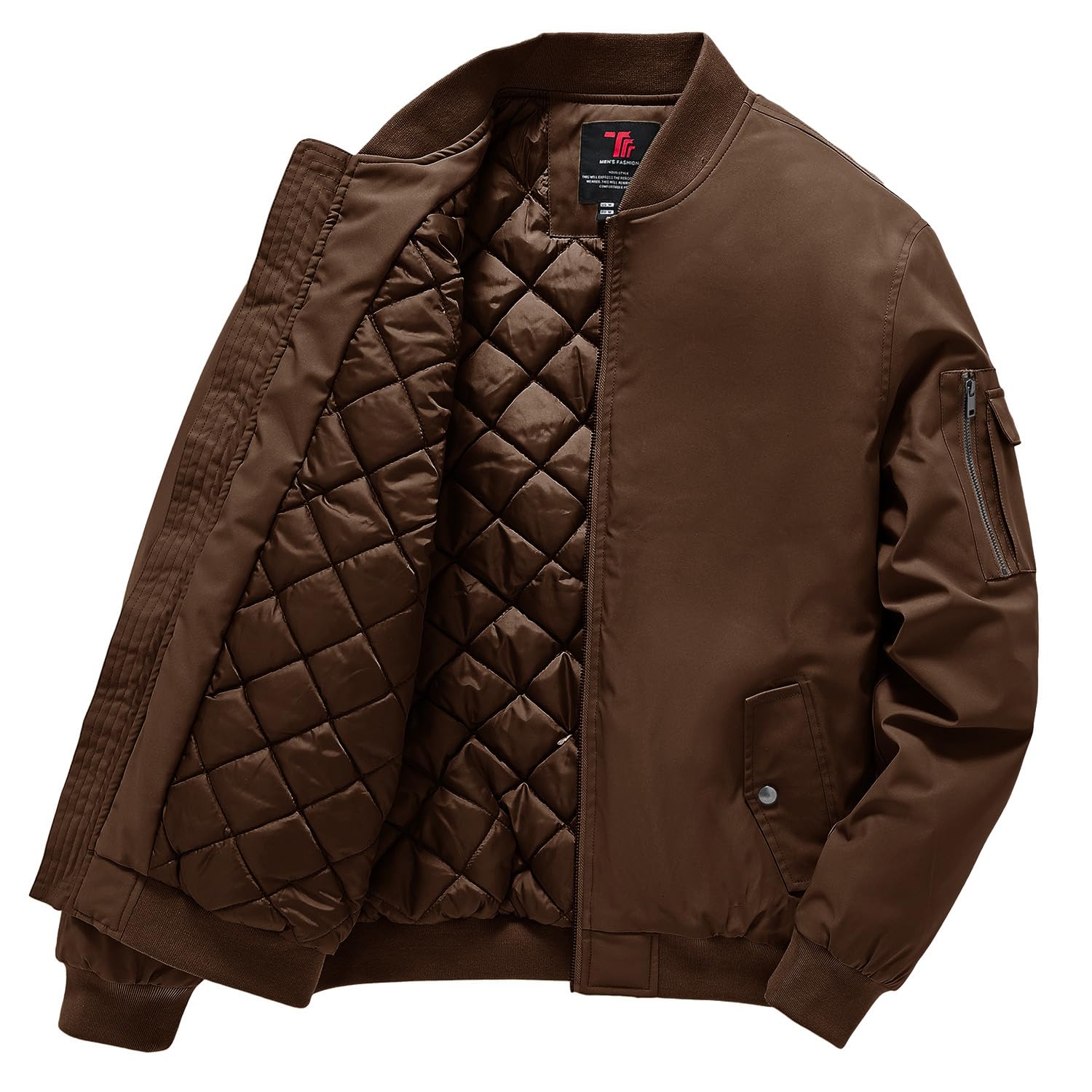 Gopune Men's Windproof Bomber Jacket Warm Water Resistant Windbreaker Winter Outwear Quilted Jackets Coats