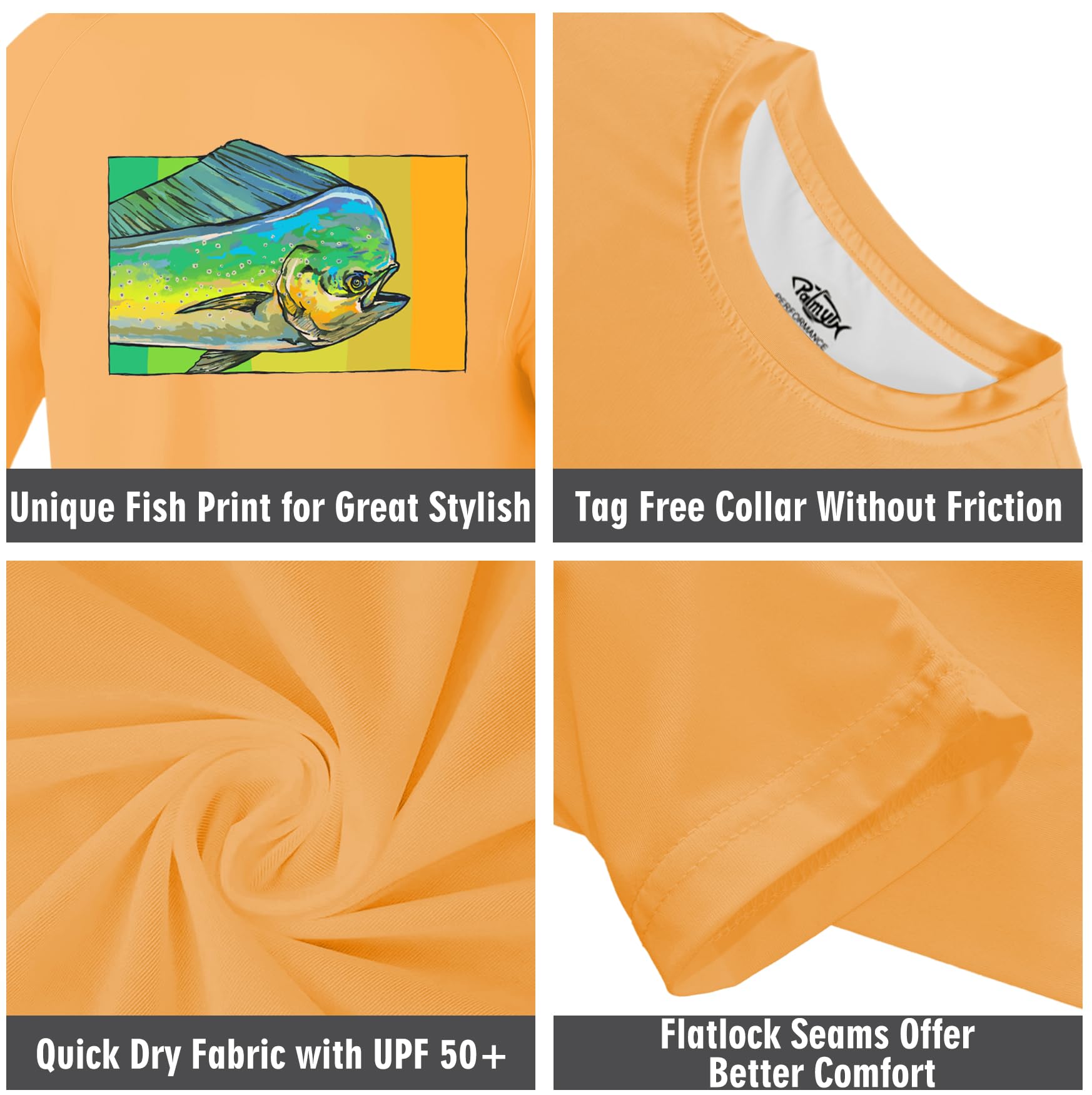 Palmyth Boys Fishing Shirt Youth Long Sleeve T-Shirt UPF 50+ Sun Protection