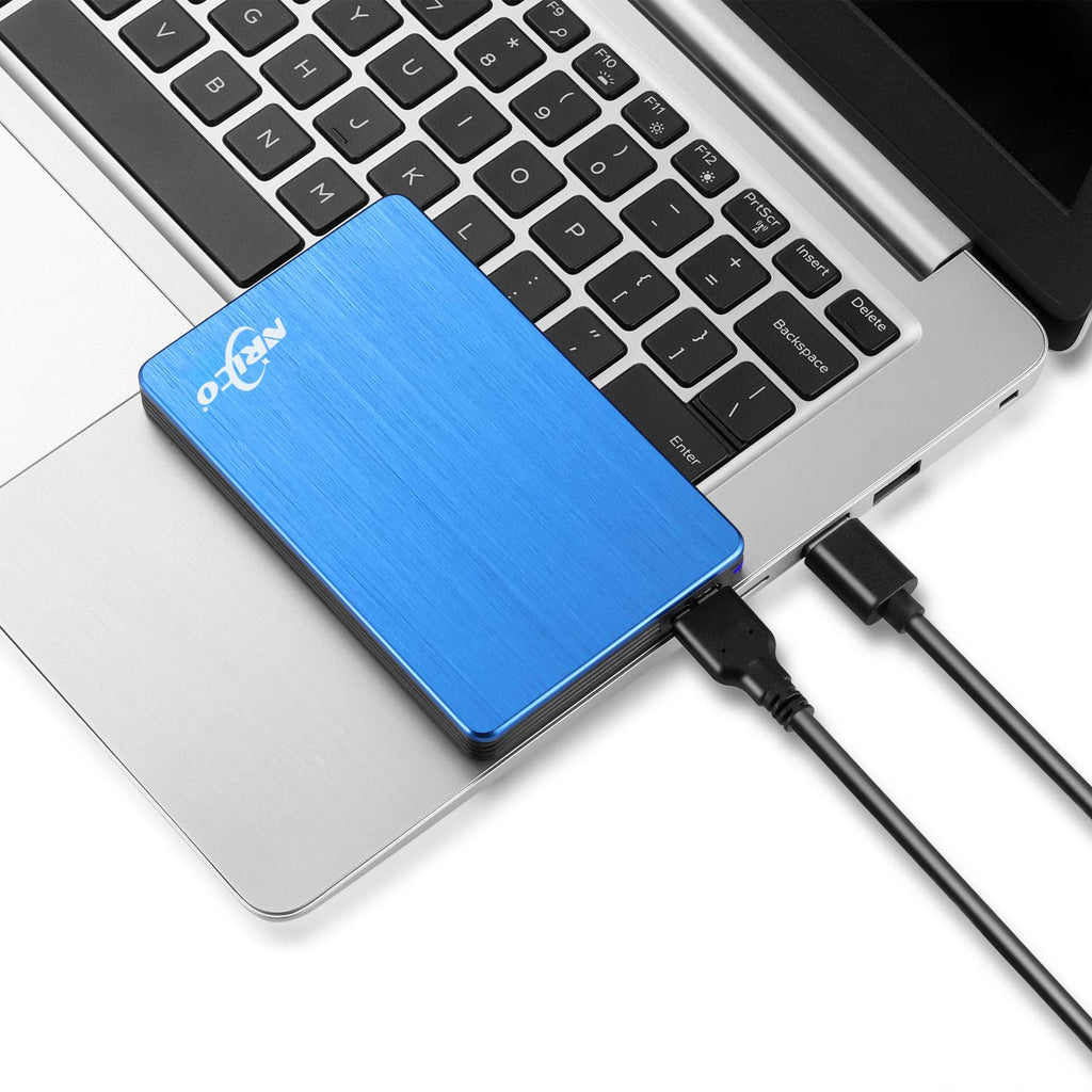 NRICO Portable External Hard Drive, USB 3.0, 2.5 Inch, Compatible with PC, Mac, Desktop (Blue, 320, GB)