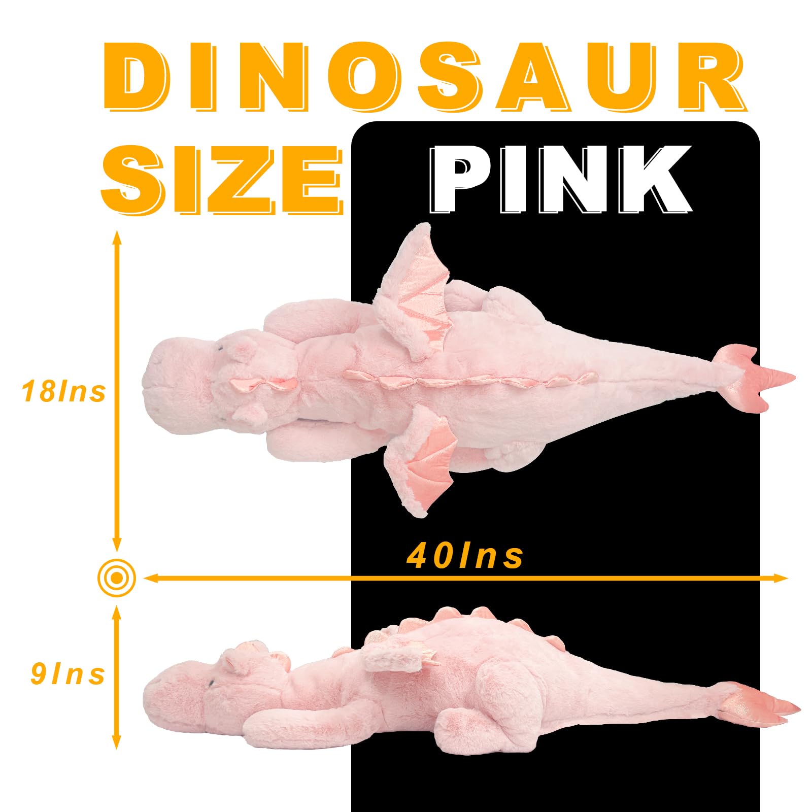 YOUBLEK 27.5 in 2Lb Weighted Stuffed Animals,Cute Plush Dragon,Weighted Stuff Dinosaur Toy for Kids Adult Gift or Decoration