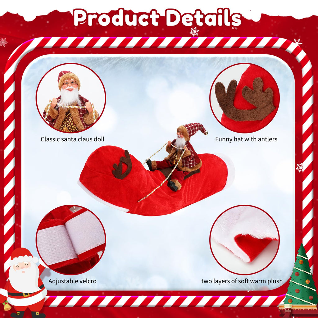 BWOGUE Santa Dog Costume Christmas Pet Clothes Santa Claus Riding Pet Cosplay Costumes Party Dressing up Dogs Cats Outfit for Small Medium Large Dogs Cats