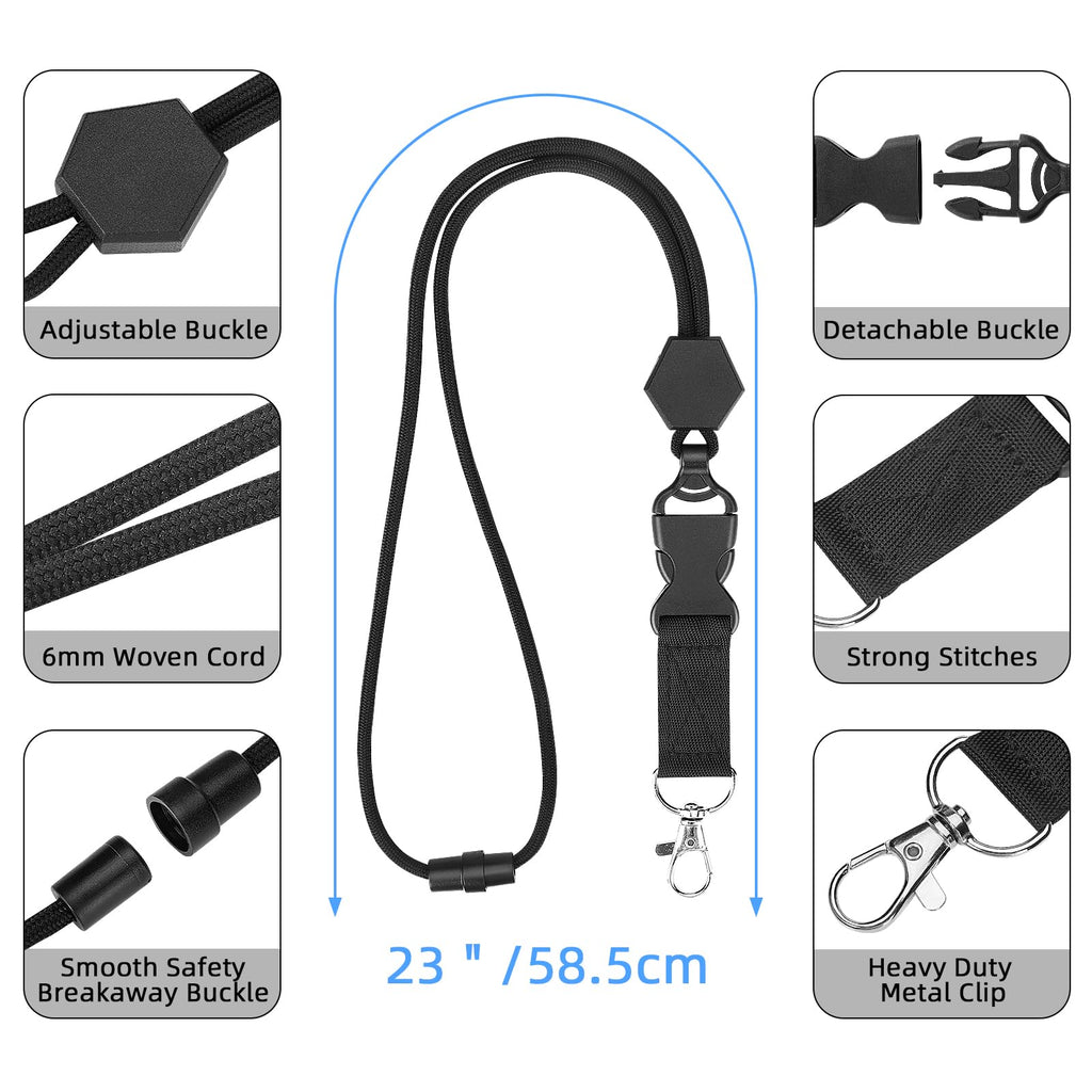 Oaridey Retractable Badge Holder with Belt Clip, Heavy Duty Retractable Keychain with Tactical ID Card Holder (Holds 6 Cards) - 31.5” Retractable Badge Reel Key Chain