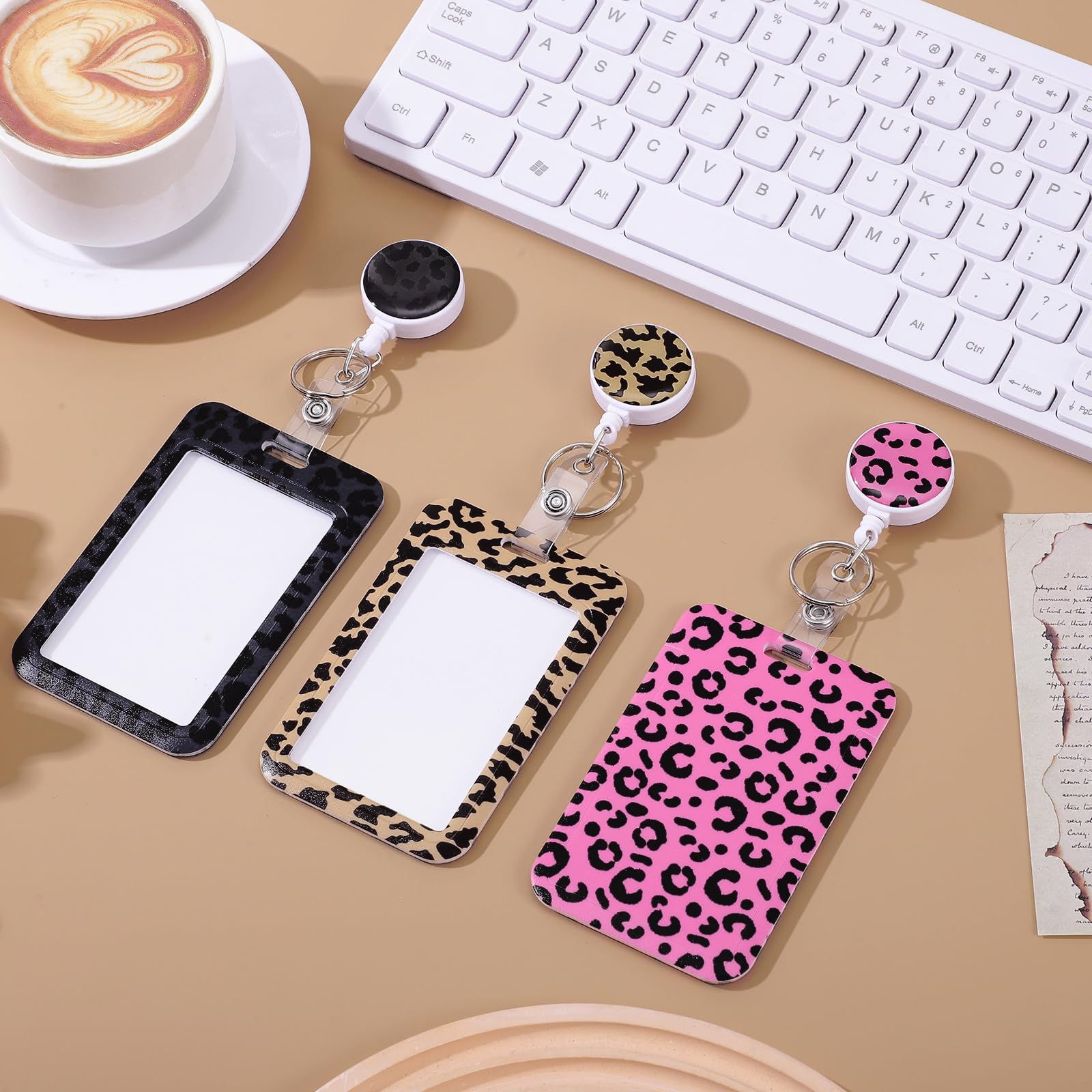 3 Set Badge Holder Retractable Reel Bloom ID Badge Holders with Clip Cute Name Badge Holders for Teacher Nurse Doctor Student Office Workers