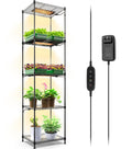 CX2 Plant Stand with Grow Lights for Indoor Plants, 6-Tier Metal Plant Shelf Display Rack with 2FT 150W Full Spectrum Plant Light, 3 Adjustable Spectrum, Timer, for Growing, 29.5x13.8x71IN