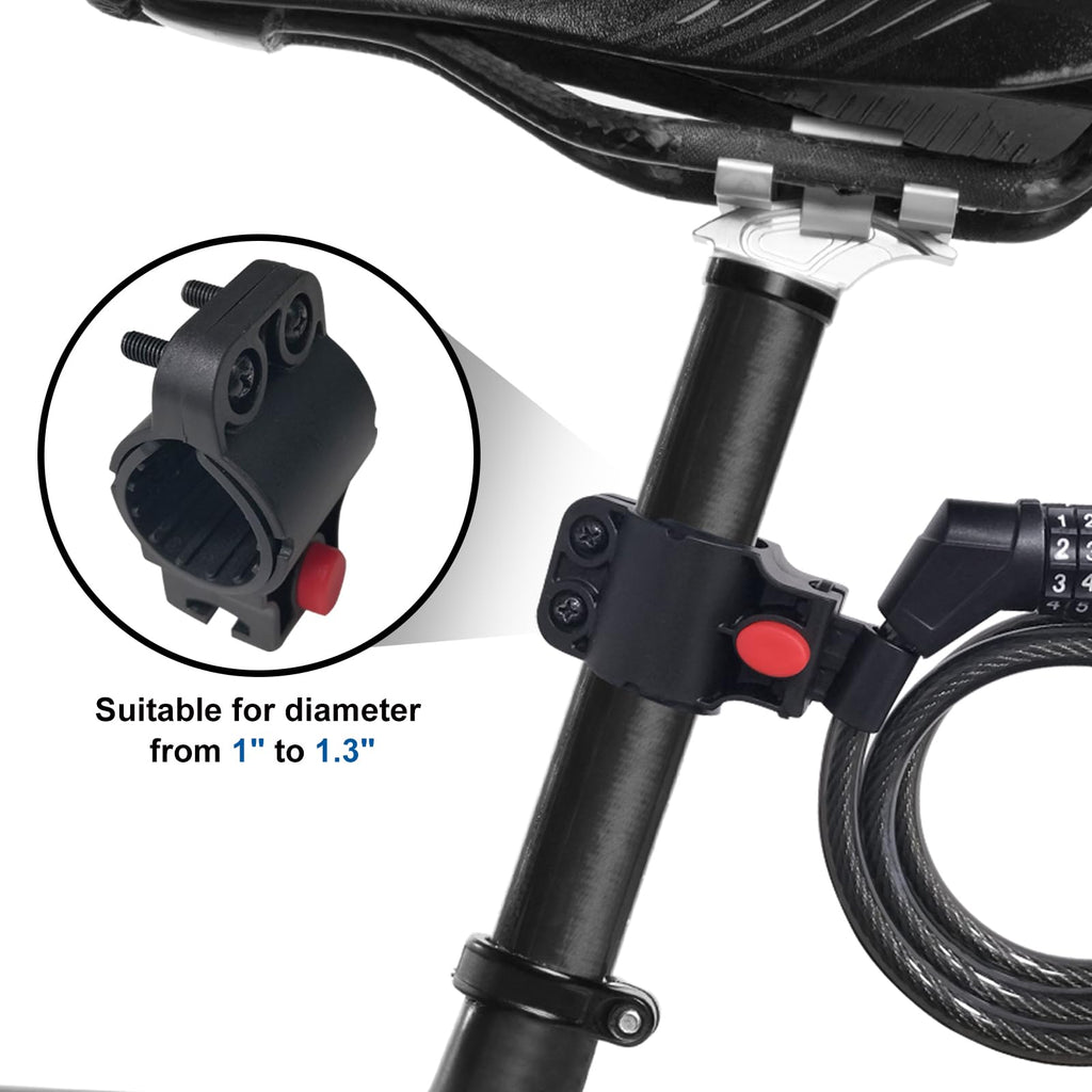 NDakter Bike Lock Cable,High Security 4 Digit Resettable Bike Lock Combination Coiling Bicycle Lock with Mounting Bracket,3/6FT Anti-Theft Cable for Bicycle,Scooter,Ebikes,Door,2/5 Inch Diameter(10mm)
