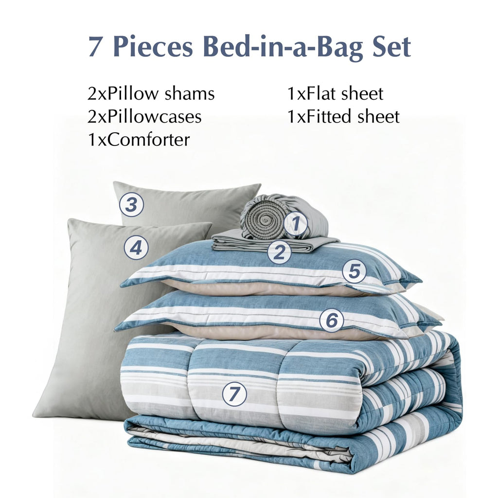 AMBERSPACE Plaid Twin XL Comforter Set Black, Reversible Checkered Bedding Set 5 Pieces for Boys Girls Teen, Lightweight Bed in a Bag for Dorm with Sheets, Pillowcase & Sham