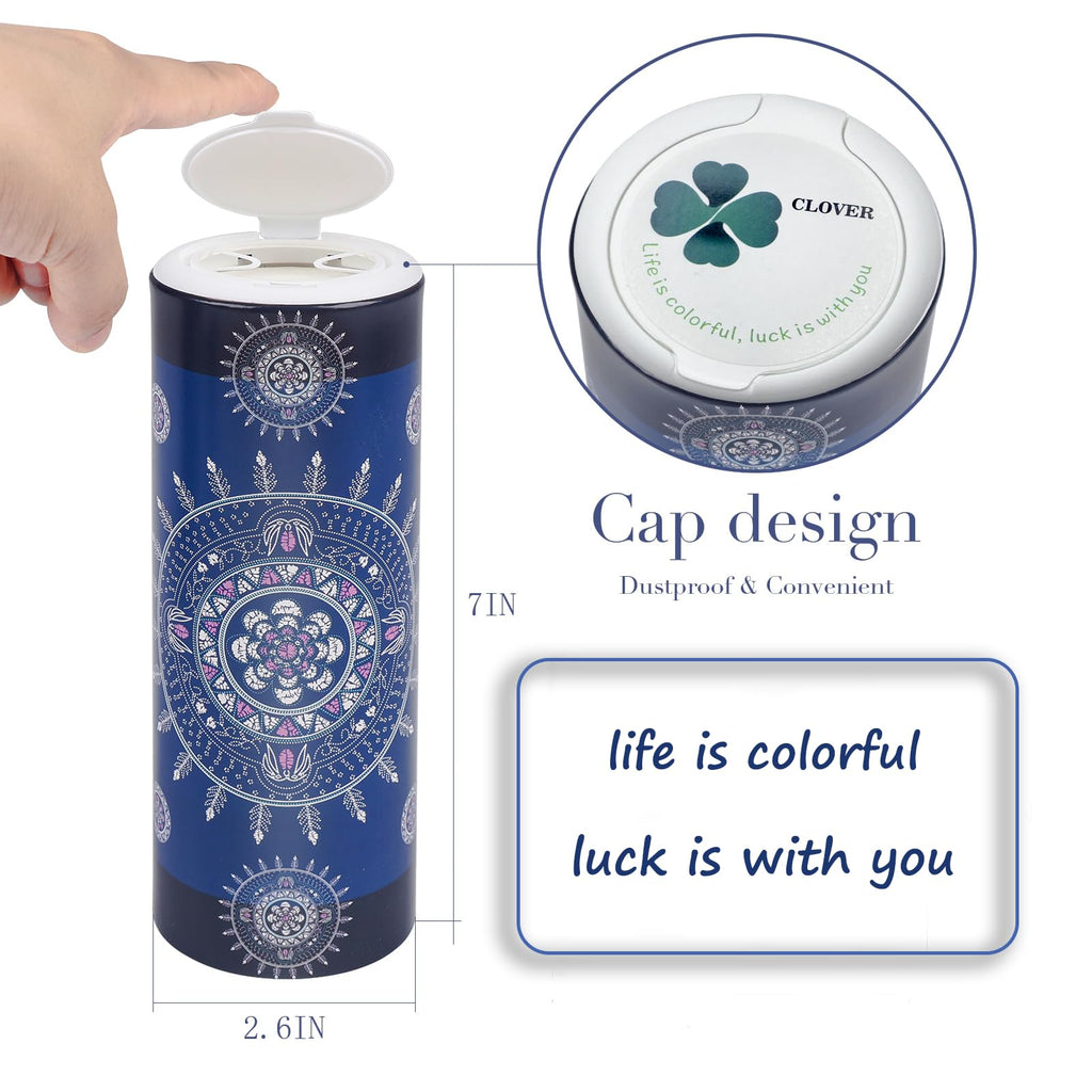Car Round Canned Tissue Box Cup Holder Facial Tissues,Cylinder Tube Face Towel,4 Canister 3-Ply Car Napkins for Travel Tissue Bulk Fit Home,Office,School by CLOVER