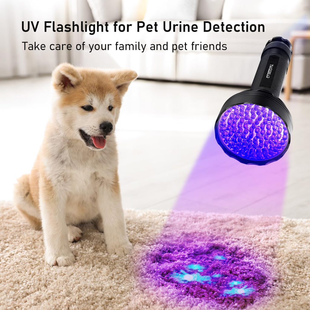 GLOSSDAY Blacklight Flashlight 68 LED UV Flash Light,Ultraviolet Flashlight Black Light Professional Pet Urine Detector for Dog/Cat Urine,Pet Stains,Hunting Scorpions