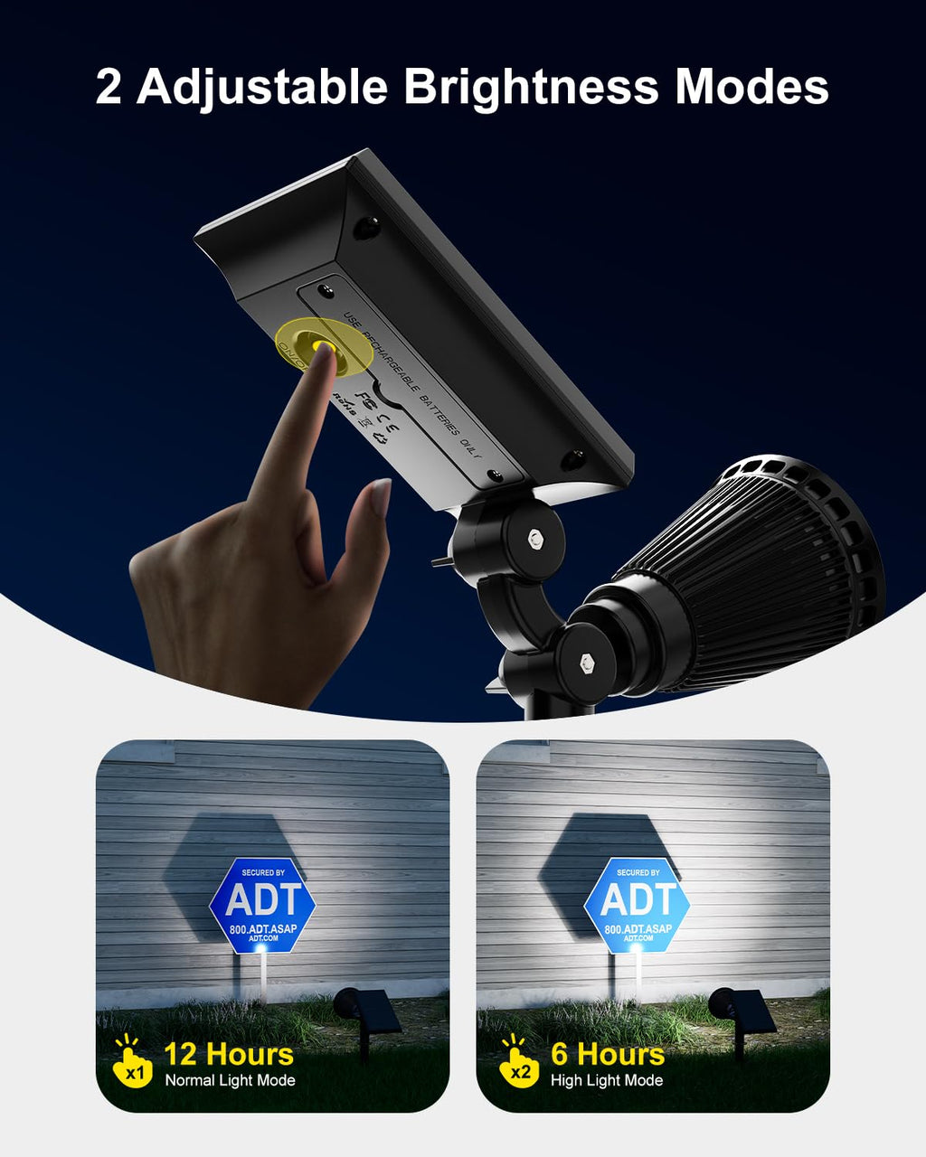 Solar Power Spot Lights Outdoor Waterproof for Christmas Decorations, Flag, Tree, Wreath, Santa Claus, Snowman, Bright LED Landscape Lamp Uplights for Outside Garden, Yard, Patio, Sidewalk,Warm White