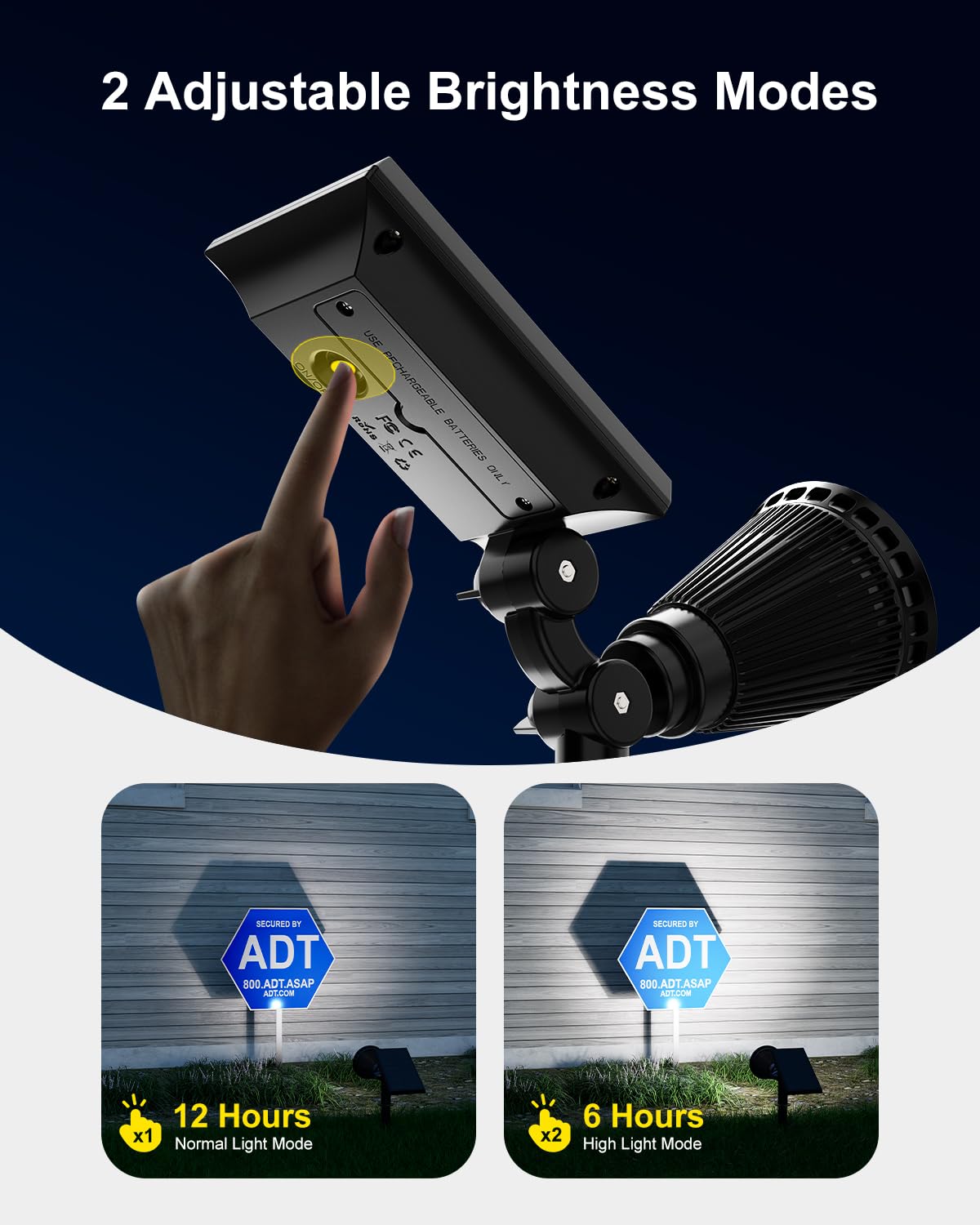 Solar Power Spot Lights Outdoor Waterproof for Christmas Decorations, Flag, Tree, Wreath, Santa Claus, Snowman, Bright LED Landscape Lamp Uplights for Outside Garden, Yard, Patio, Sidewalk,Warm White