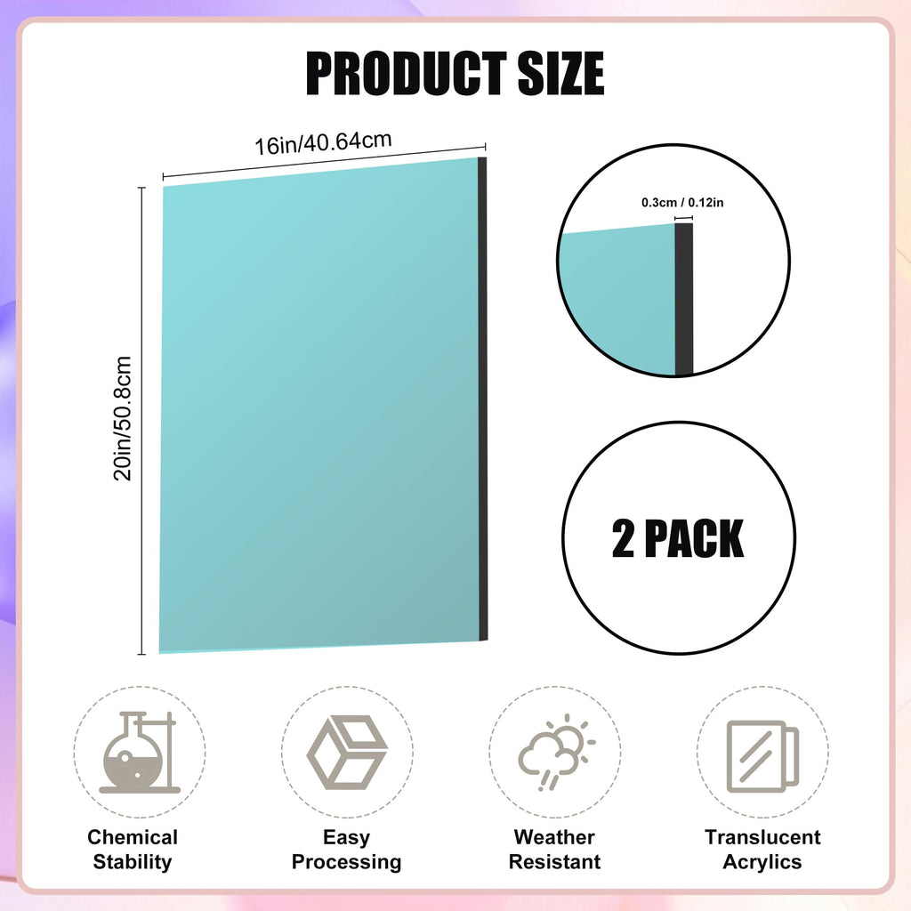 Lesnlok Blue Acrylic Sheets 1/8 inch Thick 3mm 6 Pack 3 x 5 Clear Plexiglass Sheets,for Sign,Craft,Painting,Laser Cutting,DIY Display Projects… (3"x 5", Blue, 6)