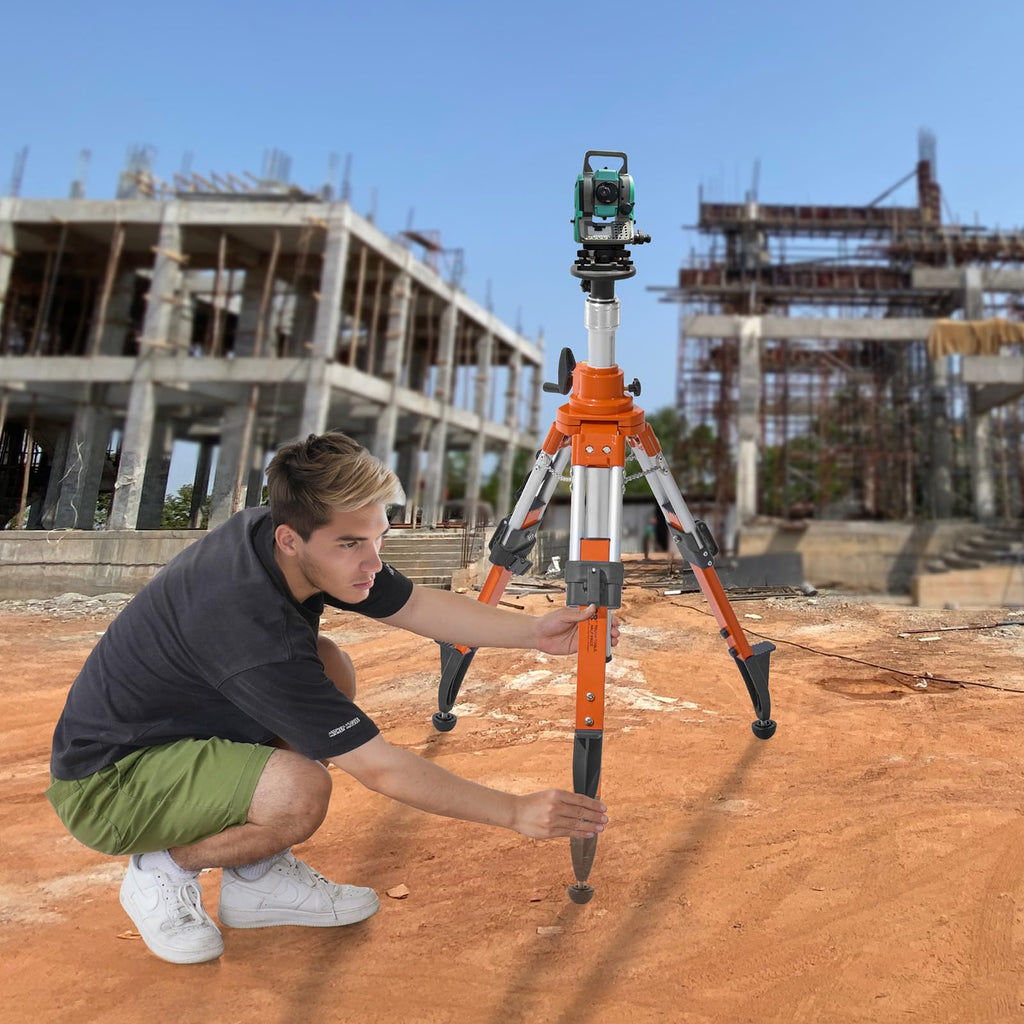 VEVOR Laser Level Tripod Stand, 5/8"-11 Thread Mount, 16.53-65.55 inch Height Adjustment Heavy Duty Survey Tripod for Construction Laser Level Scanner, Retractable Legs Non-Skid Feet Professional