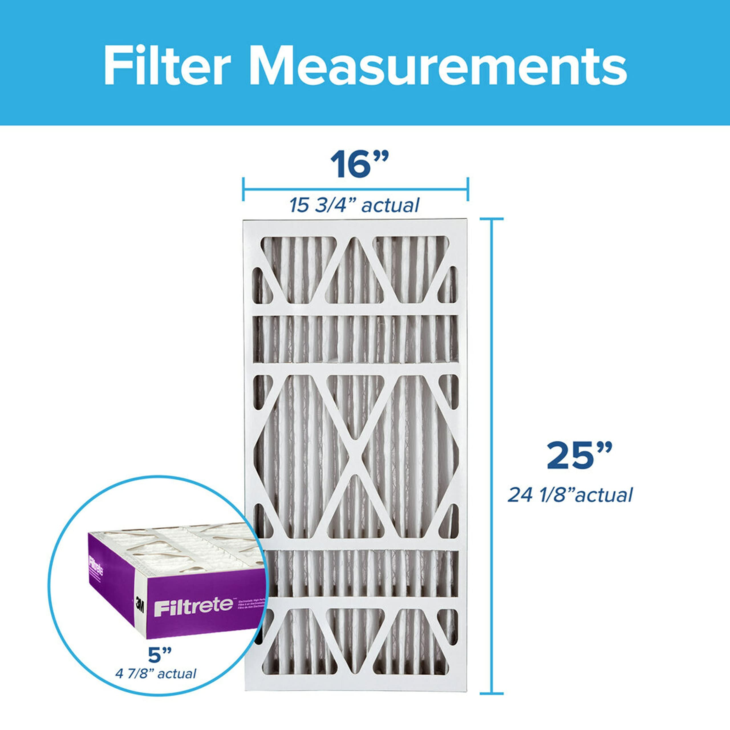 Filtrete 16x25x5, AC Furnace Air Filter, MPR 1550 DP, Healthy Living Ultra Allergen Deep Pleat, 1-Pack (actual dimensions 15.75 x 24.13 x 4.88)