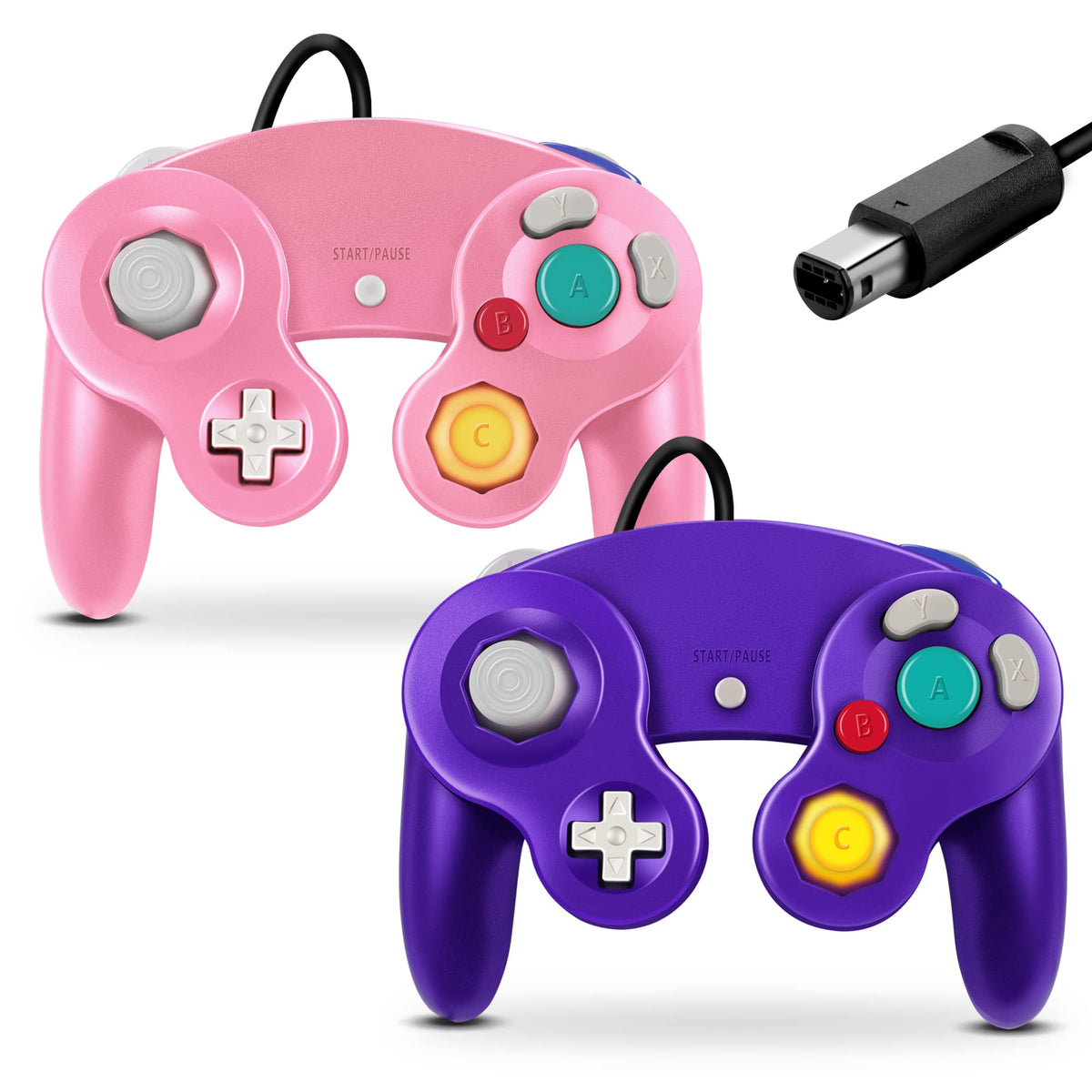 FIOTOK Gamecube Controller, Classic Wired Controller for Wii Nintendo Gamecube (Black)