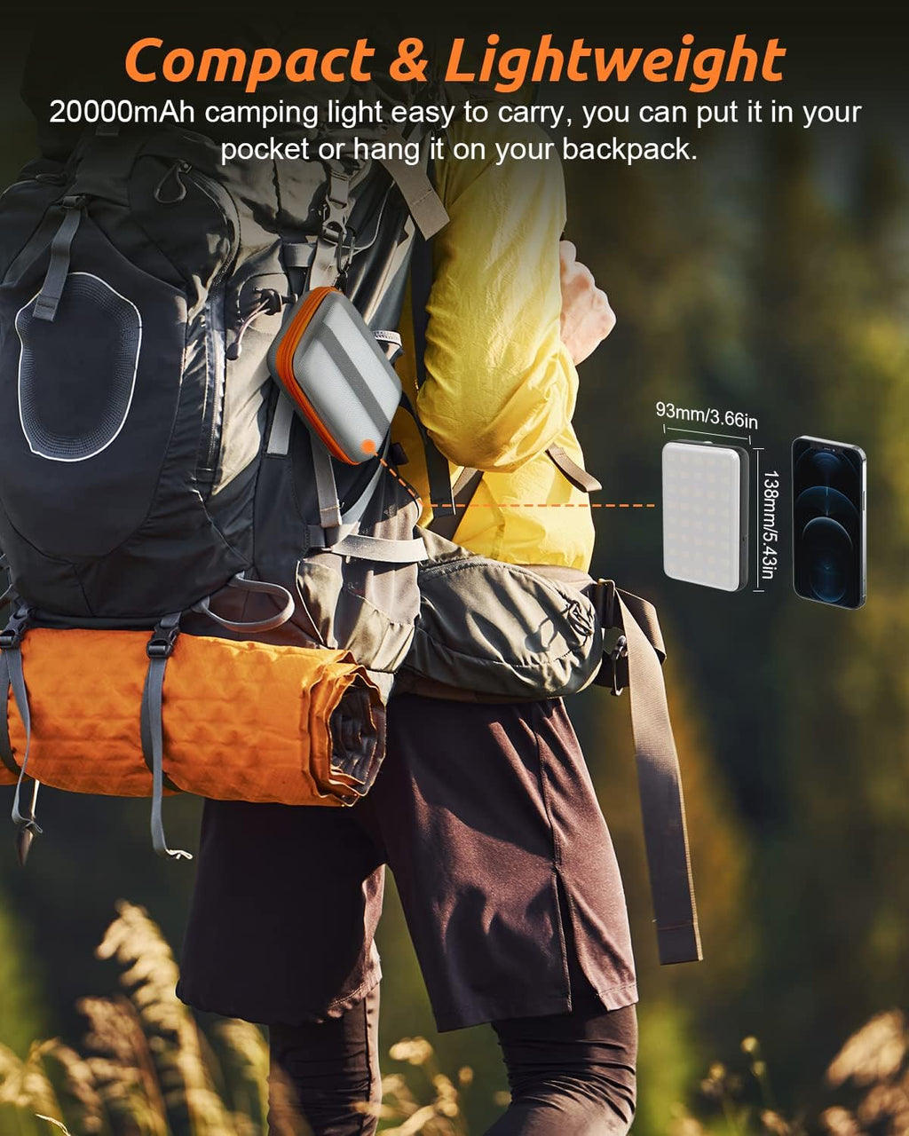 Eventek 20000mAh Rechargeable LED Camping Lantern - Ultra Bright Camping Lights & Portable Power Bank, 144H Long Runtime, IPX5 Waterproof Emergency Lights for Home Power Outages, Hurricane Gear