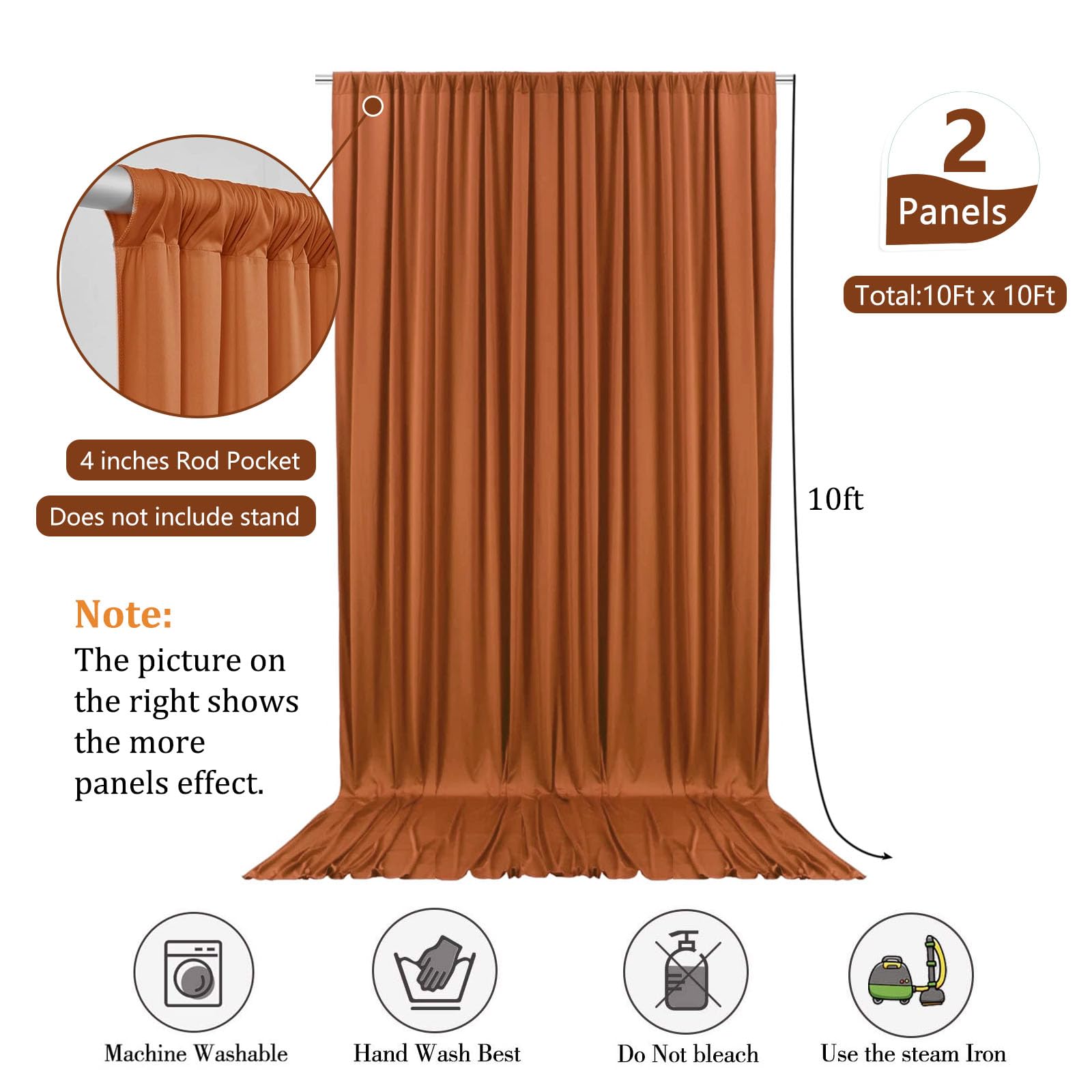10 x 10 Feet Black A Backdrop Curtain for Partie, Background Curtains for Photoshoot, Birthday, Wedding, Halloween, Thanksgiving, Christmas, New Year Party Decorations 5Ft x 10Ft, 2 Panels
