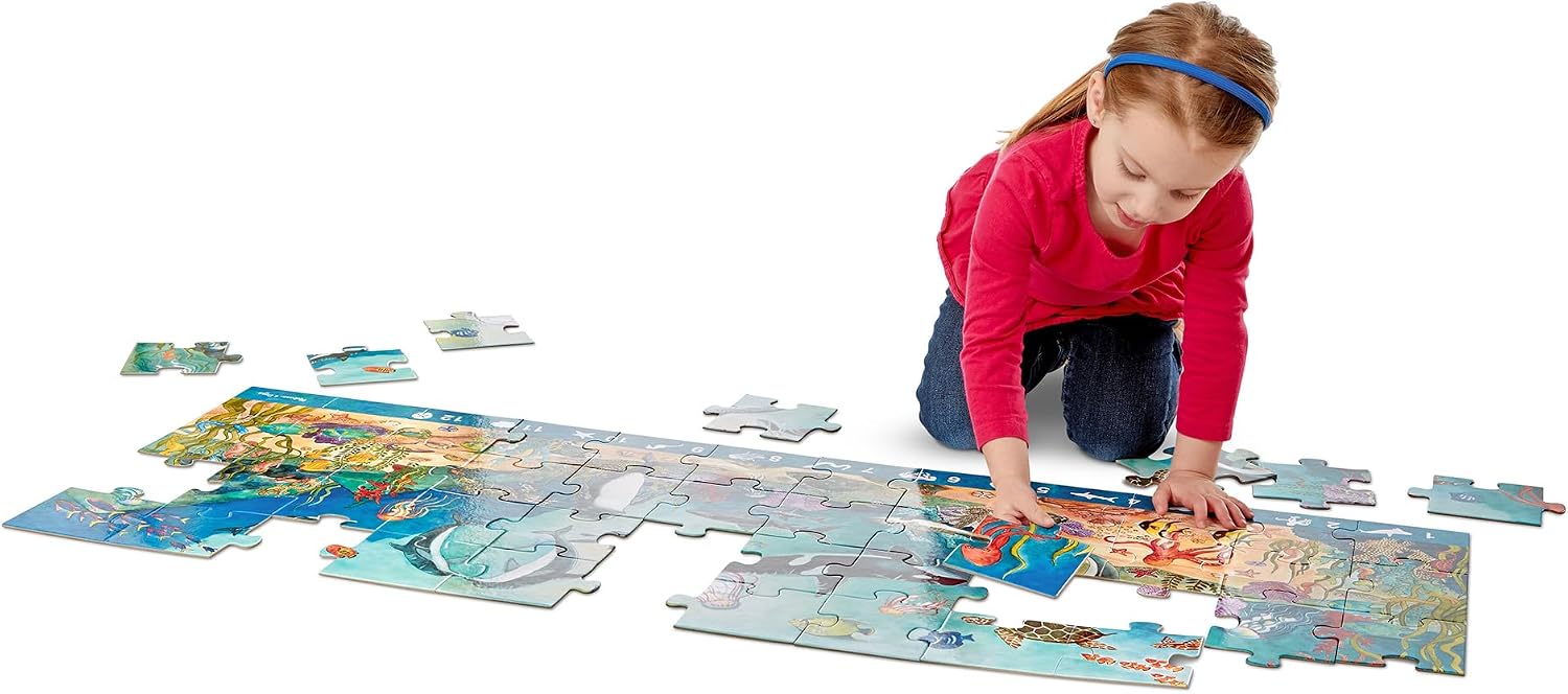 Melissa & Doug Search and Find Beneath The Waves Floor Puzzle (48 pcs, Over 4 feet Long) - FSC Certified