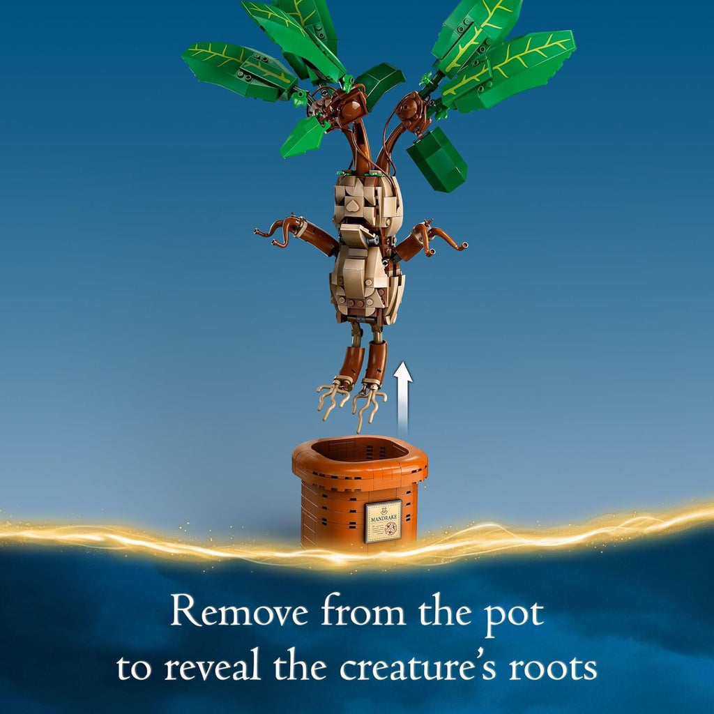 LEGO Harry Potter Mandrake Figure & Pot Plant Toy, Harry Potter Collectible Gift Idea for Kids, Magical Creature Playset for Room décor, Harry Potter Toy for 10 Year Old Girls, Boys or Any Fan, 76433