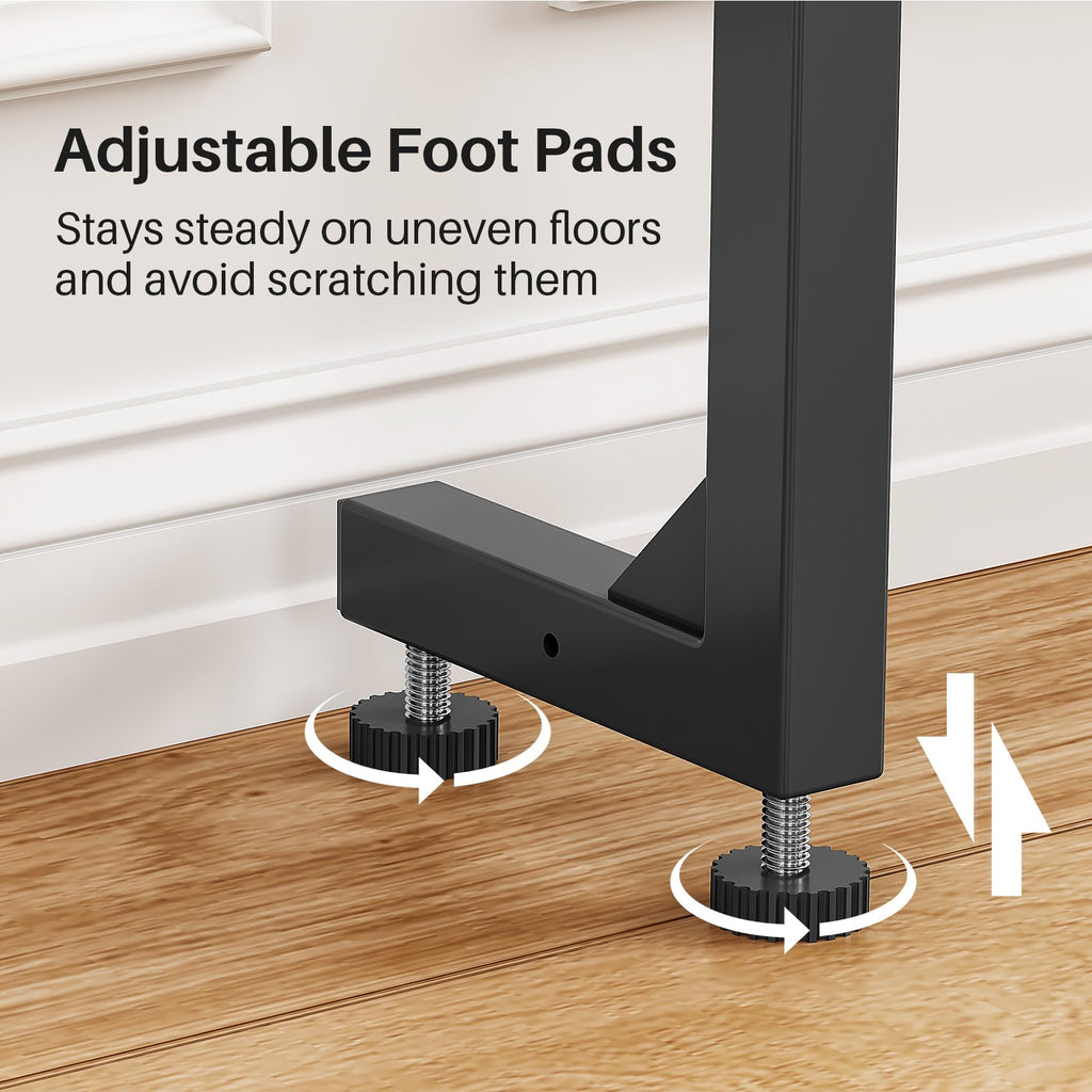 Kitstorack Narrow Sofa Table with Charging Station, 78.8" Behind Couch Table, Adjustable 24.4"-32.7" Height, Modular 2-piece Design for sectionals, entryways, Apartments, and Narrow Living Spaces