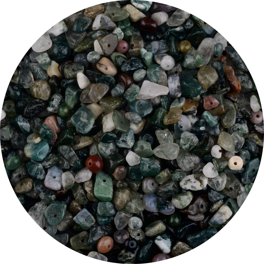 Chip Stone Beads Turquoise 5-8mm About 400 Pieces Irregular Gemstones Healing Crystal Loose Rocks Bead Hole Drilled DIY for Bracelet Jewelry Making Crafting (5-8mm, Turquoise)