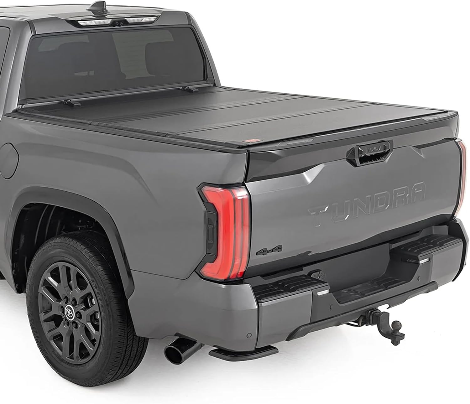 Rough Country Hard Tri-Fold Truck Bed Tonneau Cover for Toyota Tundra (2022-2026) - Aluminum Flip-Up Bed Cover, Fits 5'7 (65.6") Bed