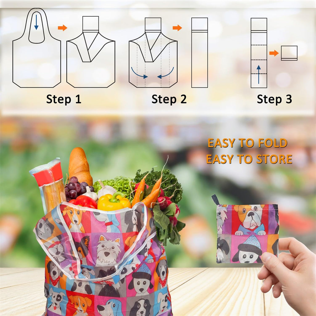 Bolsas de compras reutilizables para comestibles, paquete de 4 de 50 libras bolsas plegables grandes y lavables para mercado, compactas para un fácil almacenamiento, bolsas de tela ligeras y
