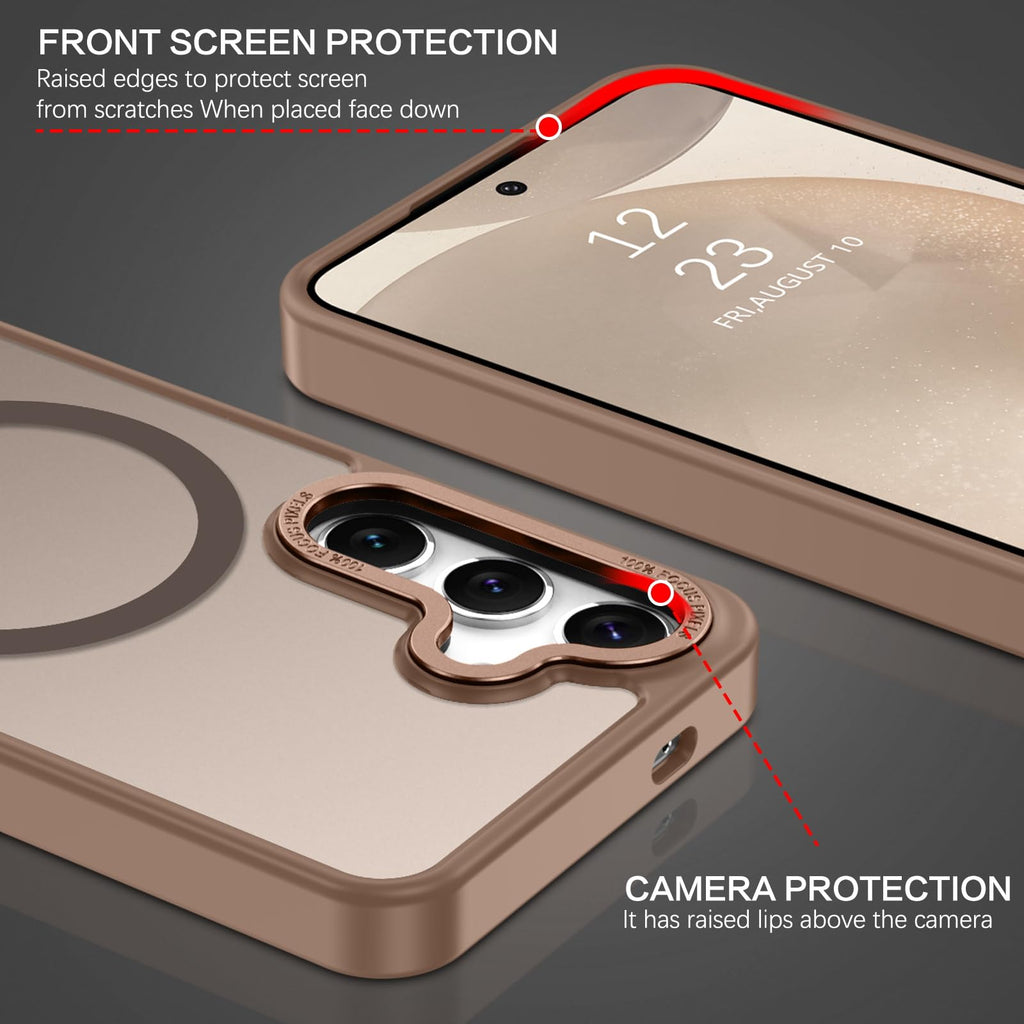 BENTOBEN Magnetic for Samsung Galaxy S24 Plus Case [Compatible with Magsafe] Translucent Matte Slim Thin Shockproof Anti-Yellow Women Men Protective Phone Cases Cover for Samsung S24 Plus 6.7", Black