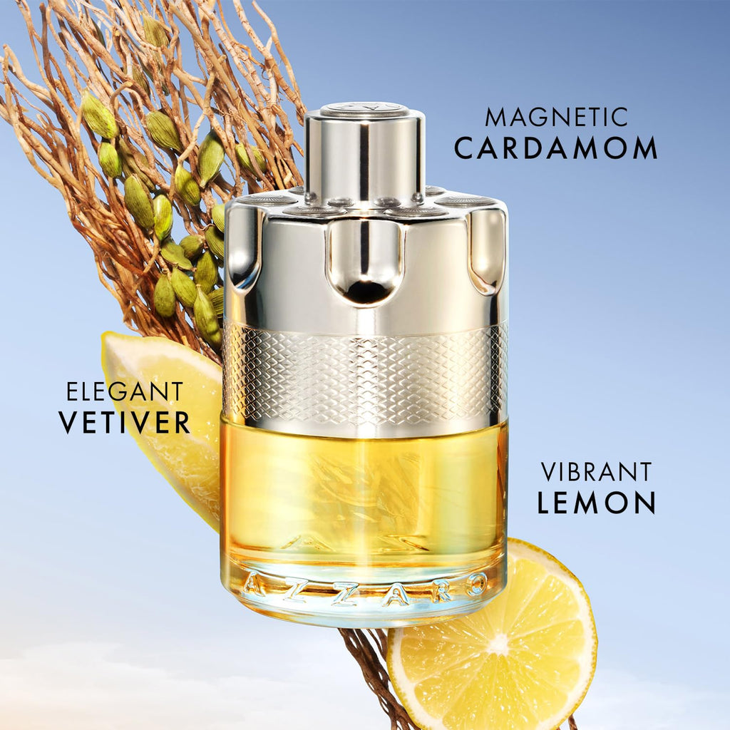 Azzaro Wanted Eau de Toilette - Vibrant & Irresistible Mens Cologne - Woody, Citrus & Spicy Fragrance - Fresh Notes of Cardamom, Lemon, Vetiver - Everyday Wear - Luxury Perfumes for Men