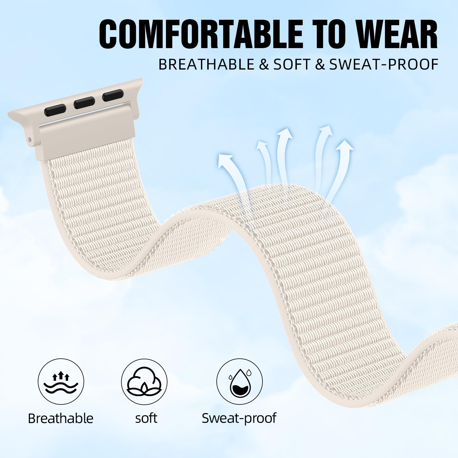 Nylon Sport Band Compatible with Apple Watch Band 38mm 40mm 41mm 42mm 44mm 45mm 46mm 49mm, Adjustable Breathable Women Men Braided Strap Loop for iWatch Series 11/10/9/8/7/6/5/SE Ultra 3/2/1